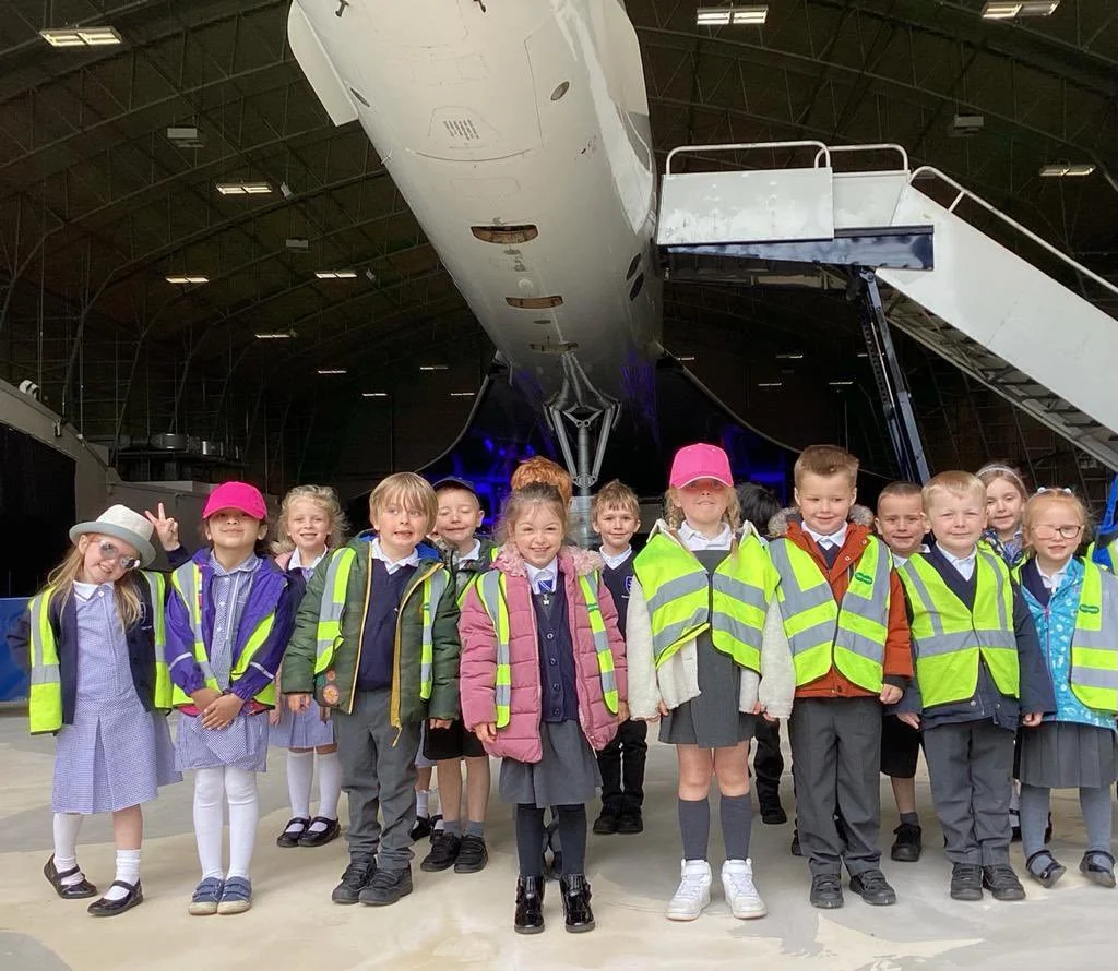 Reception pupils at Handforth Grange visit Manchester Airport