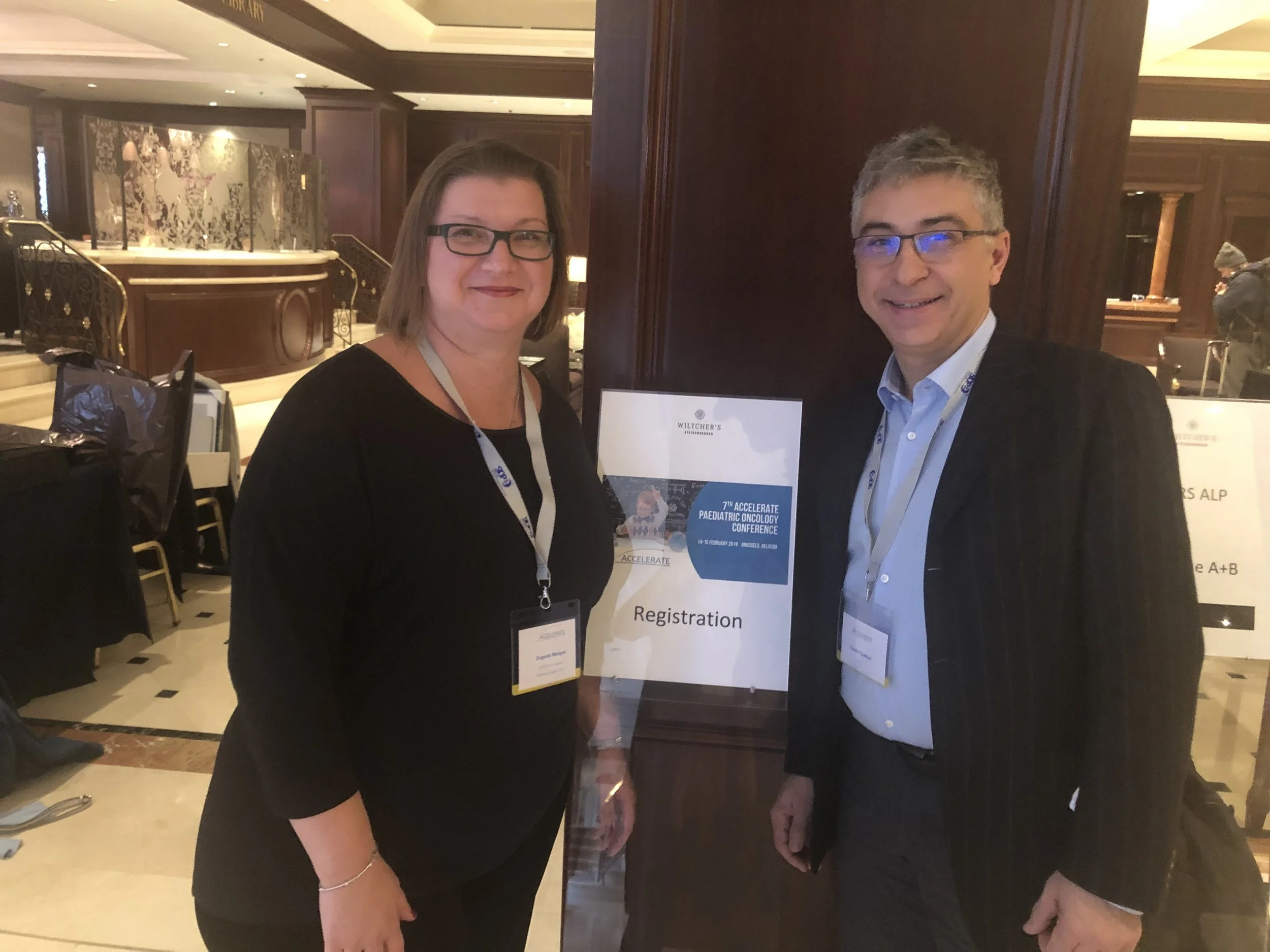 Trustees Dr Cesare Spadoni and Evie Mengou