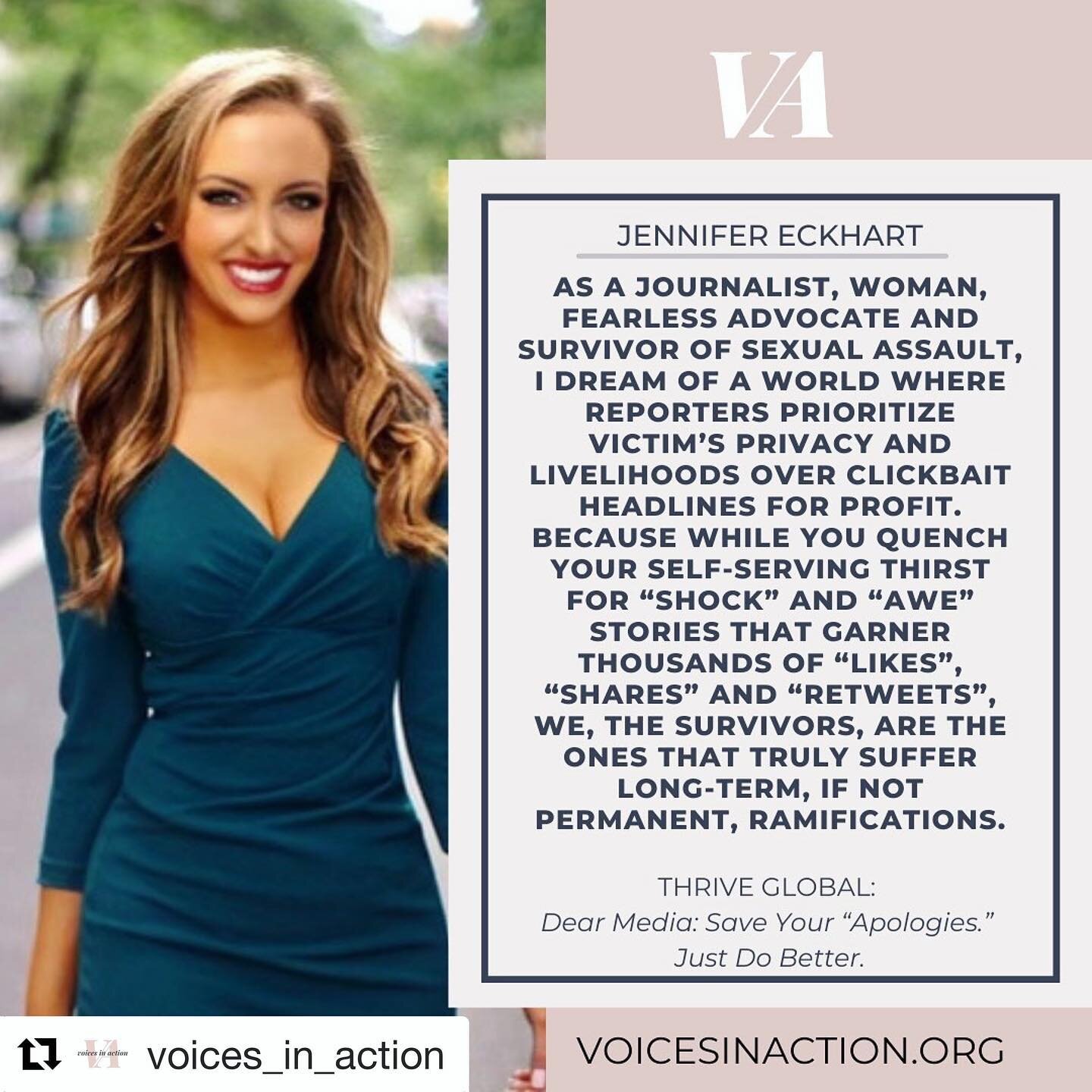 &ldquo;I have always believed that when you have a voice, you have an obligation to use that voice to empower others.&rdquo; Thank you @voices_in_action for featuring me &amp; my important words re: holding the media accountable. Your voice is your s