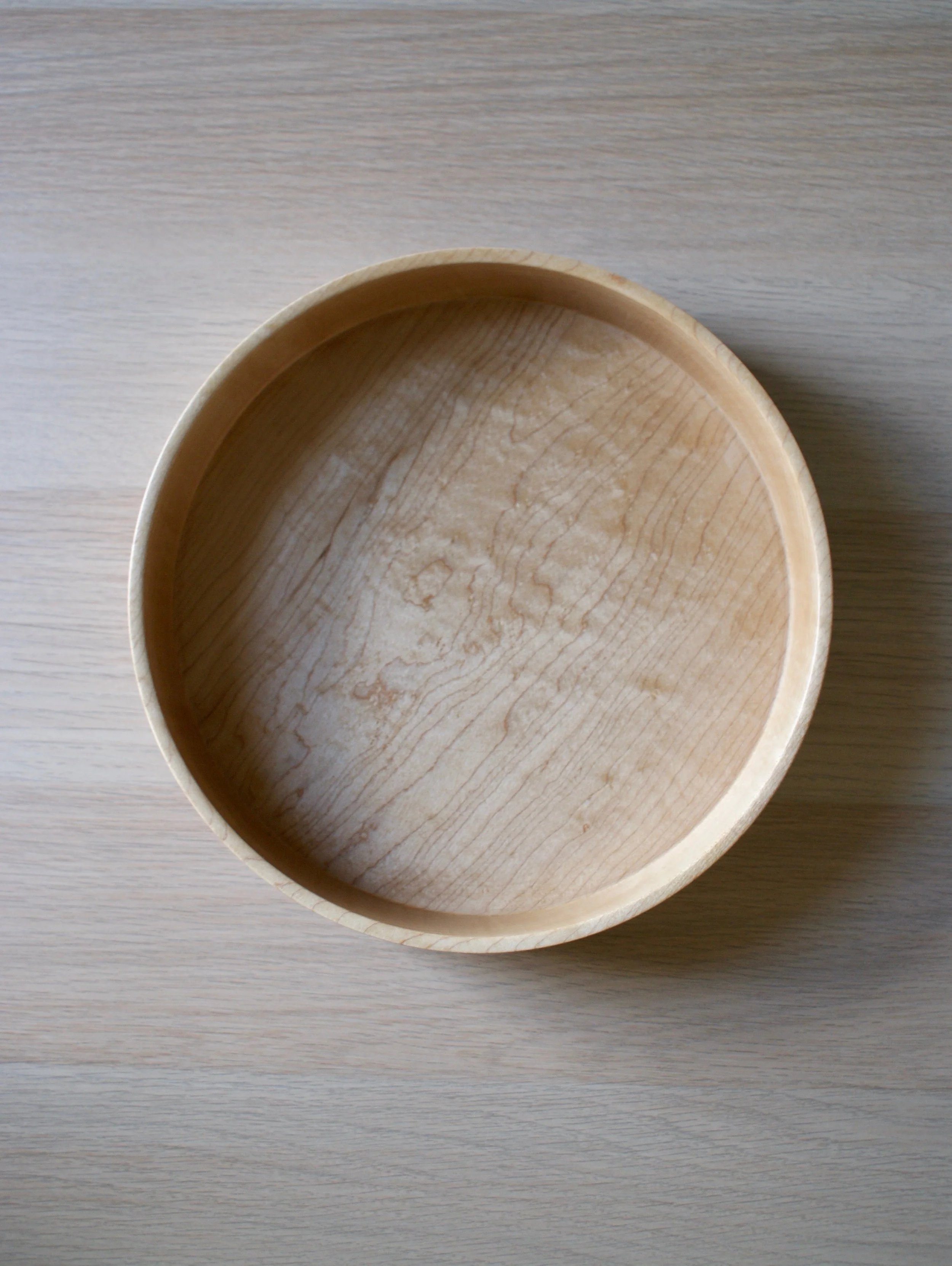 Round Maple Tray // Hand turned large tray. Wooden serving tray. Wood drinks tray. Bar tray. Serving dish. Barware. Serveware. Candle plate. Derbyshire Woodturner