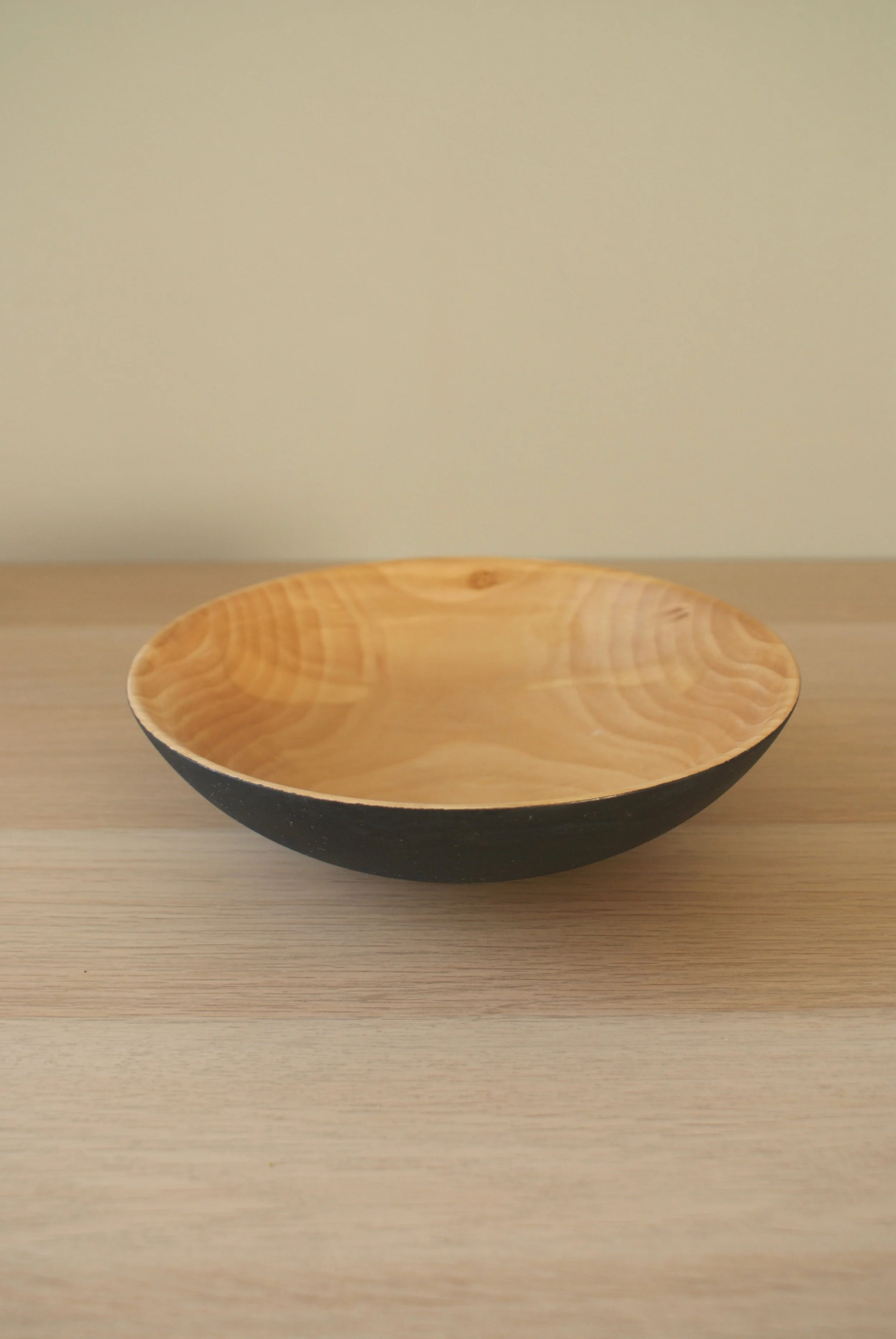 Blue Lime Fruit Bowl // Handmade Salad Bowl. Solid wood Turned Serving bowl. Milk Painted bowl. English Wood Fruit Dish. Wooden serveware. Derbyshire Woodturner. Selwyn House.