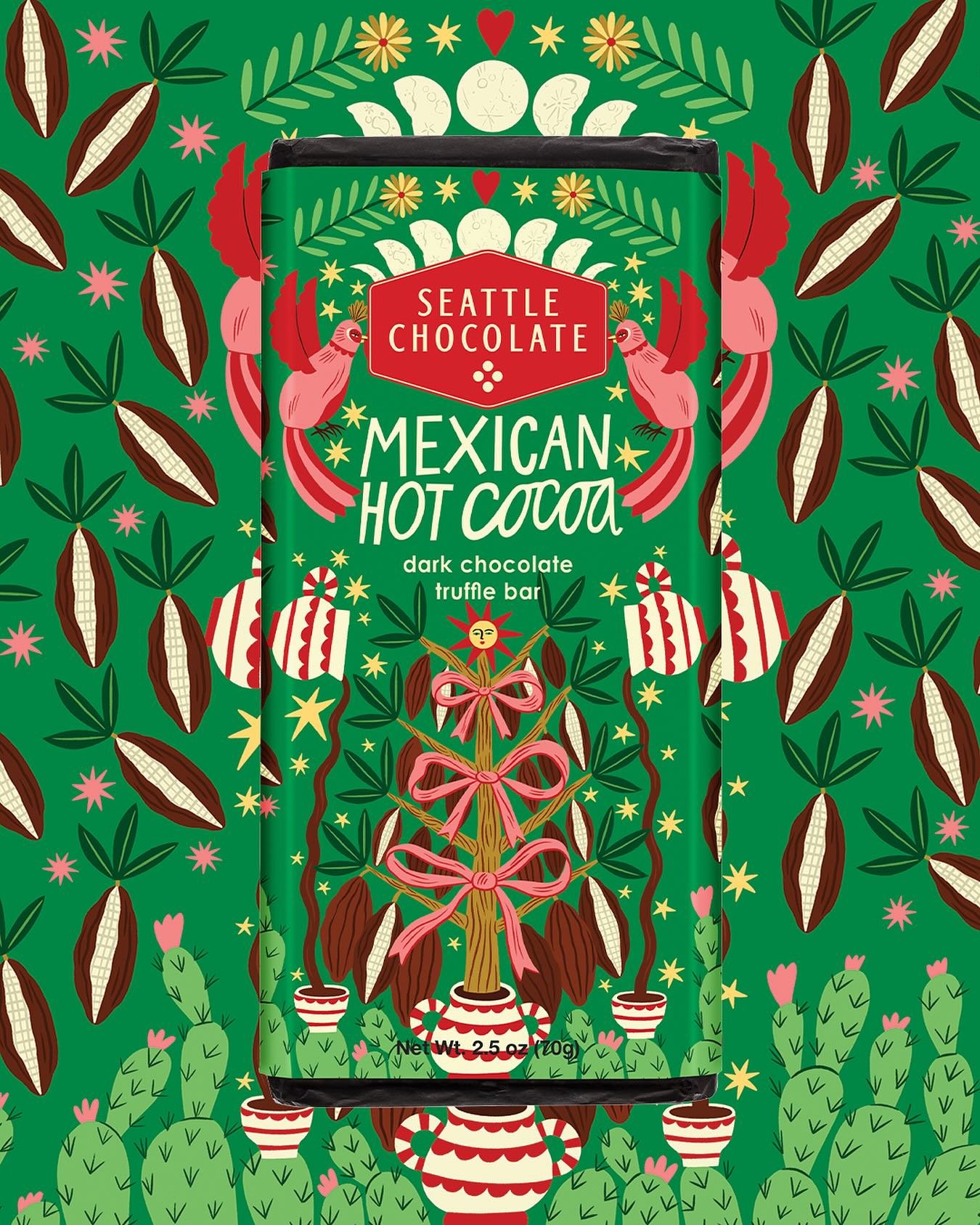 Another yummy bar for @seattlechoc&rsquo;s Destination Holiday collection 🌝 Who&rsquo;s obsessed with ribbons too?! 🎀 @folioart