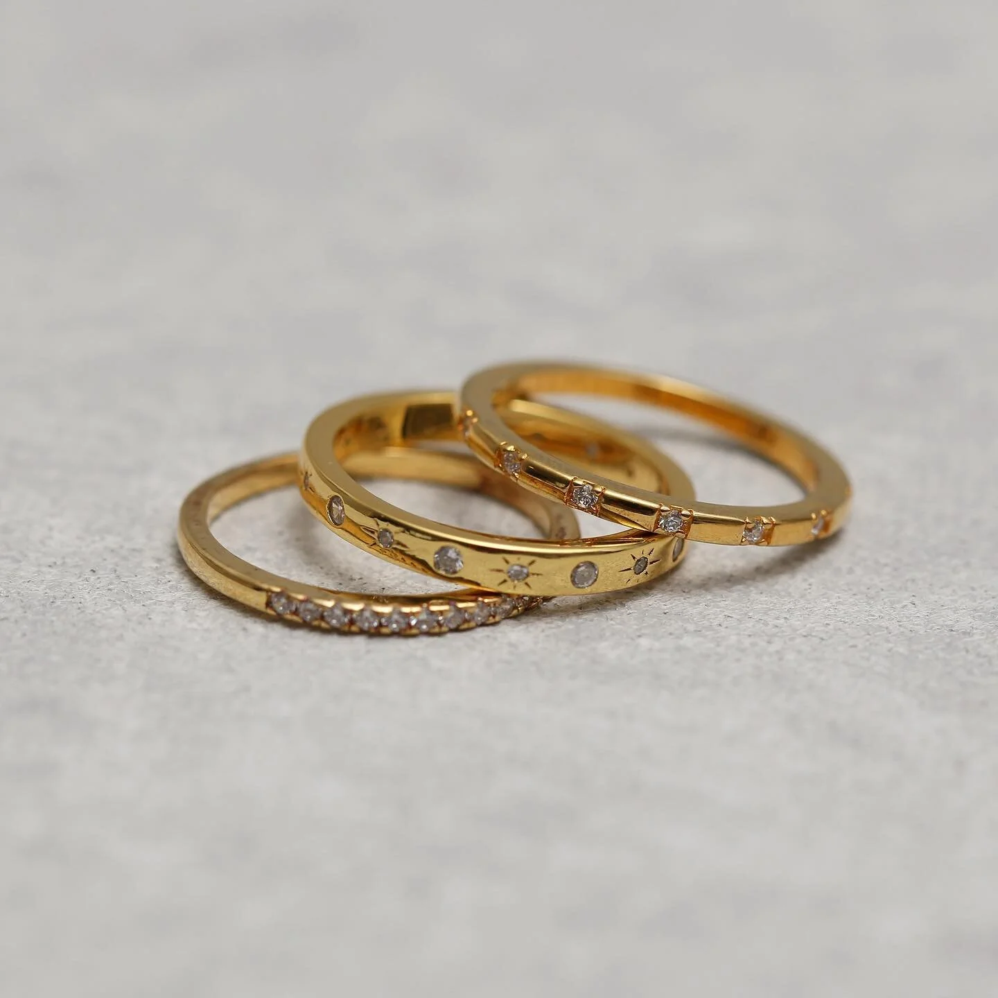 Ring in the Celestial Golden Fireworks. Enjoy Free Shipping for the Month of July. Featured in our Pave Half Way Clear CZ Band Ring Etched CZ Stars Band Ring Spaced Pave Clear CZ Band Ring Learn more &mdash; tap for details or link in bio @thesisofal