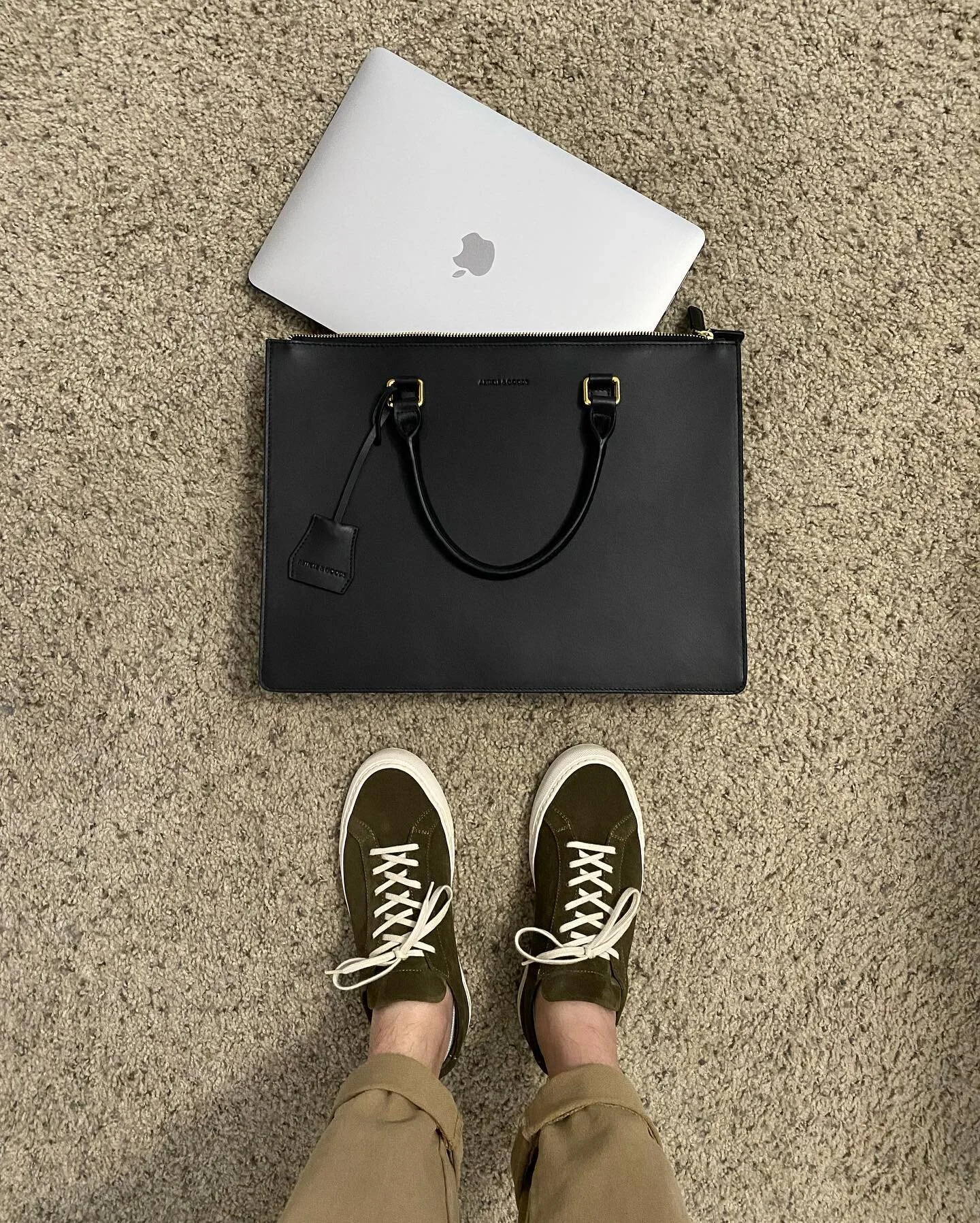 Leather Briefcase Reimagined. Featured in our Accordion Briefcase w/ Wide Strap No&deg; R1 - Black Smooth Nappa Learn more &mdash; tap for details or link in bio @articlegoods 📸: @chensams0n