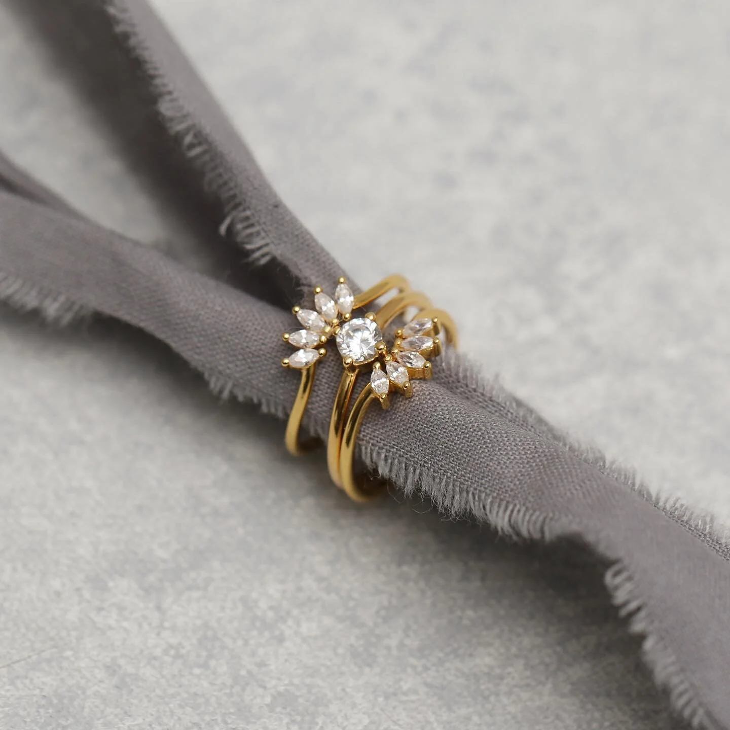 Better Together. Bold and Brilliant Shimmer. Featured in our Multi Marquise CZ Arc Pave Ring 4mm Clear CZ Prong Ring Learn More &mdash; tap for details or link in bio @thesisofalexandria 📸: @chensams0n