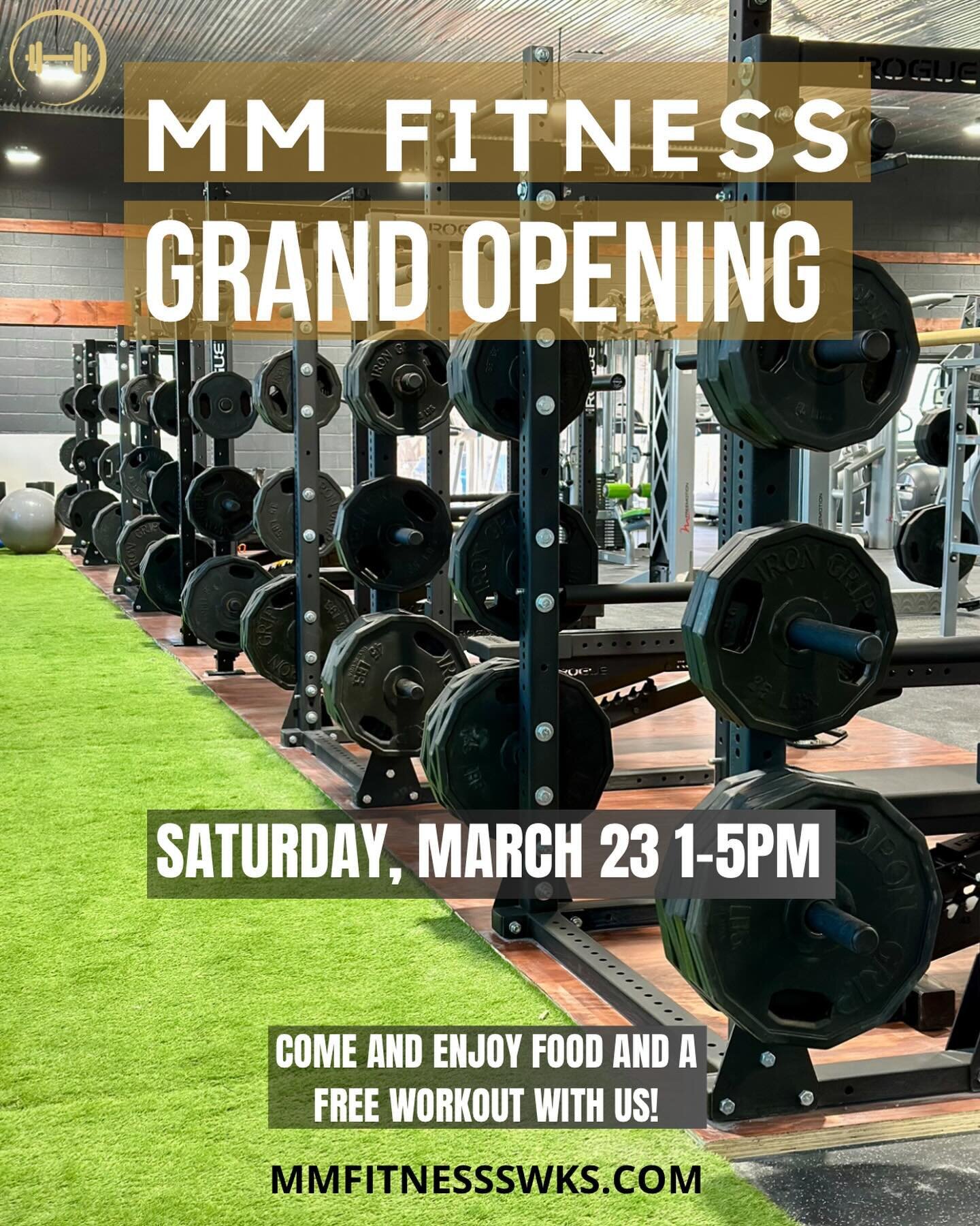 We can&rsquo;t wait to see you all!! Come hang out with us Saturday, March 23rd from 1-5. Get a free workout in and enjoy some food from local food trucks! Memberships will be available in person and online. Let&rsquo;s make it a day! 

Huge thank yo