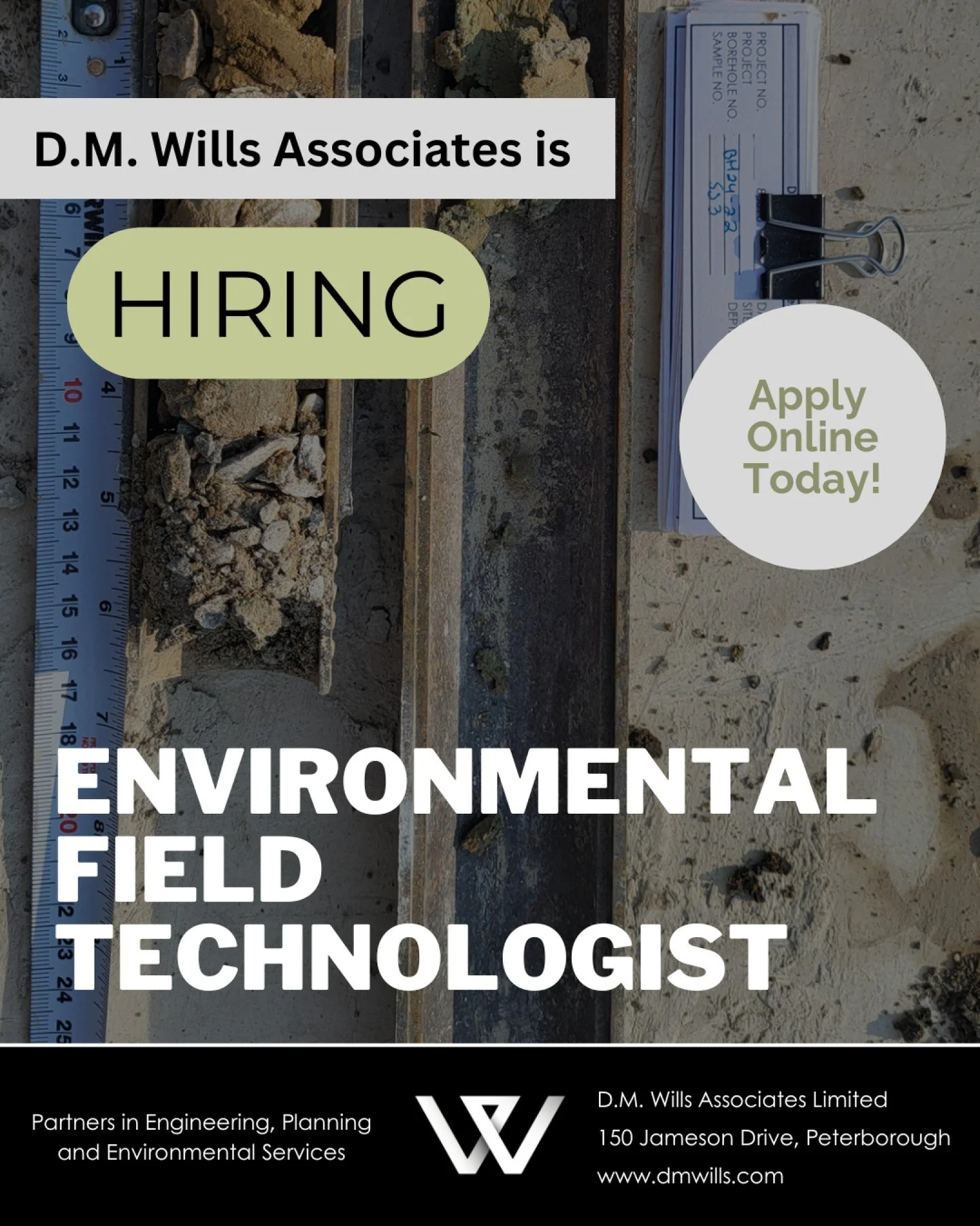 Kick off the new year with a fresh career opportunity at D.M. Wills Associates!

We&rsquo;re hiring an Environmental Field Technologist to support fieldwork, data analysis, and environmental reporting. It&rsquo;s a fantastic role for Environmental Te