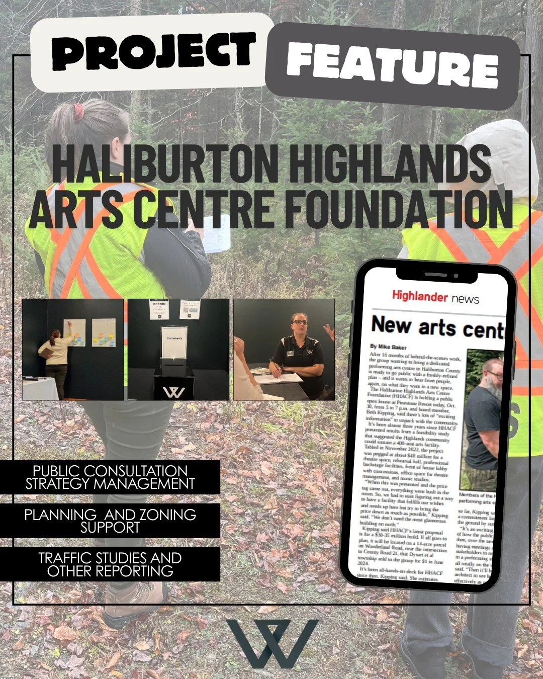 We&rsquo;re proud to support the arts community of Haliburton!
 
D.M. Wills is currently working alongside the Haliburton Highlands Arts Centre Foundation, leading the public consultation strategy and preparing key supporting reports &ndash; includin