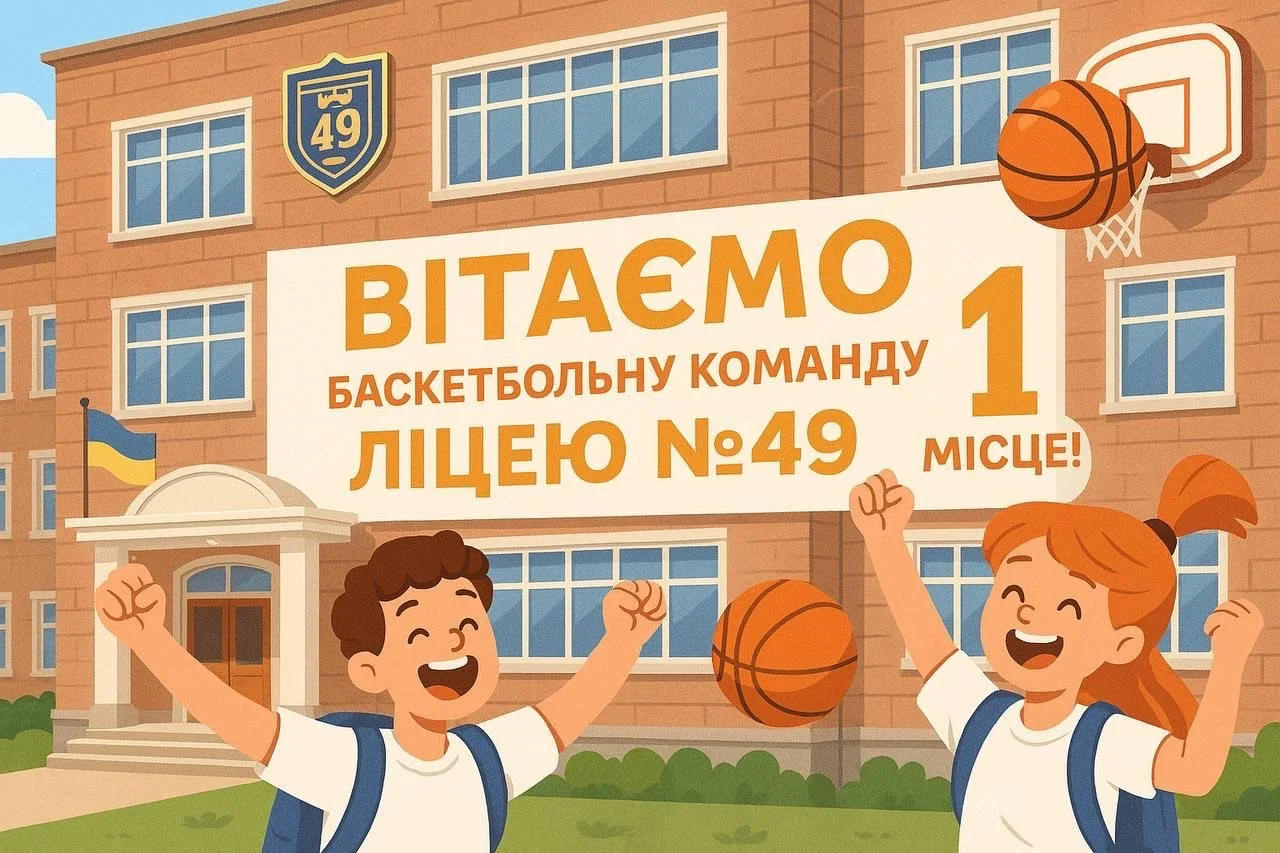 Щирі вітання нашій неймовірній збірній ліцею № 49 з баскетболу!