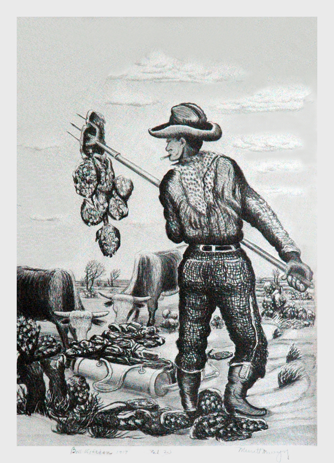 Bill Kitchens, 17.5 x 11, lithograph, 1917, edition of 20