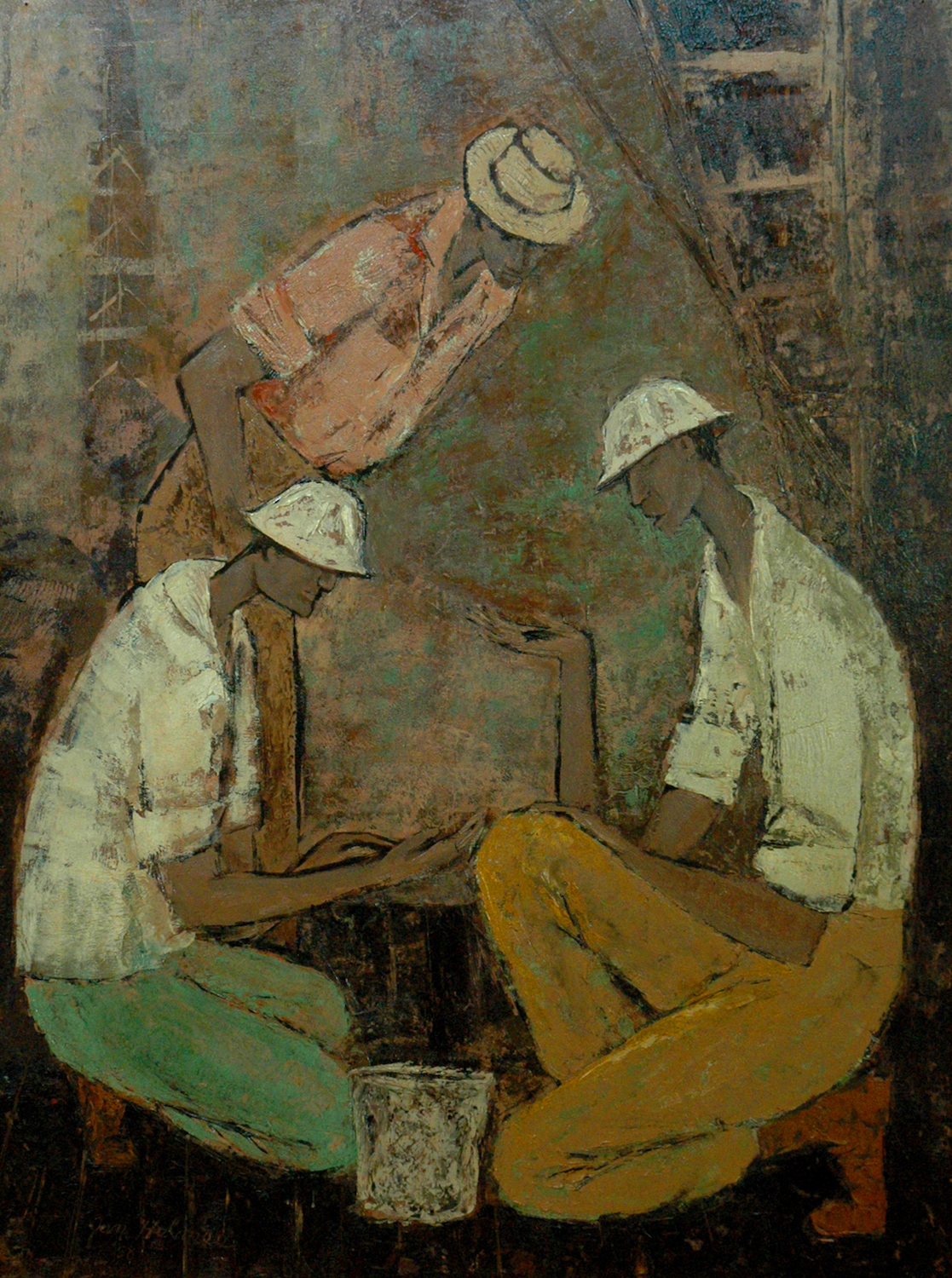 Holmes, Jan (1911-) Sampling For Oil Oil On Panel 32x24.jpg