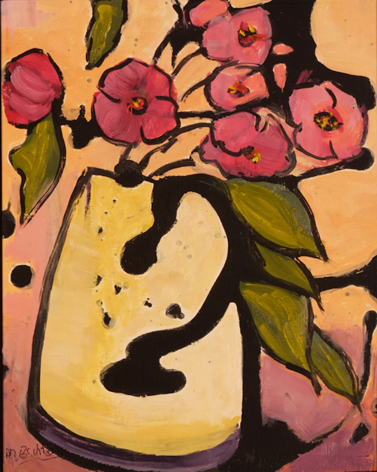 Pitcher with Flowers, 10 x 8, oil on canvas