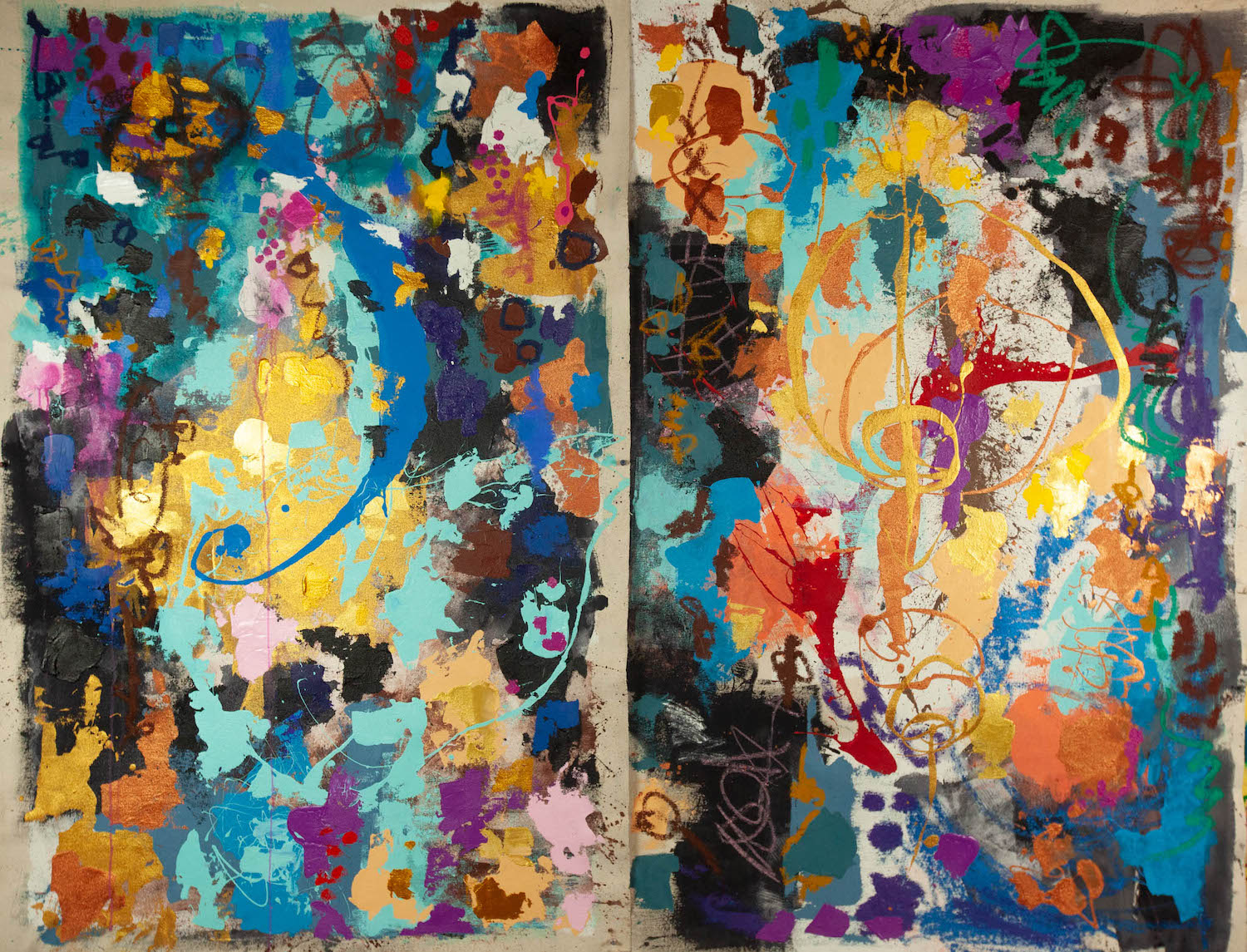 Harmony (diptych), 65 x 35 each, acrylic on canvas
