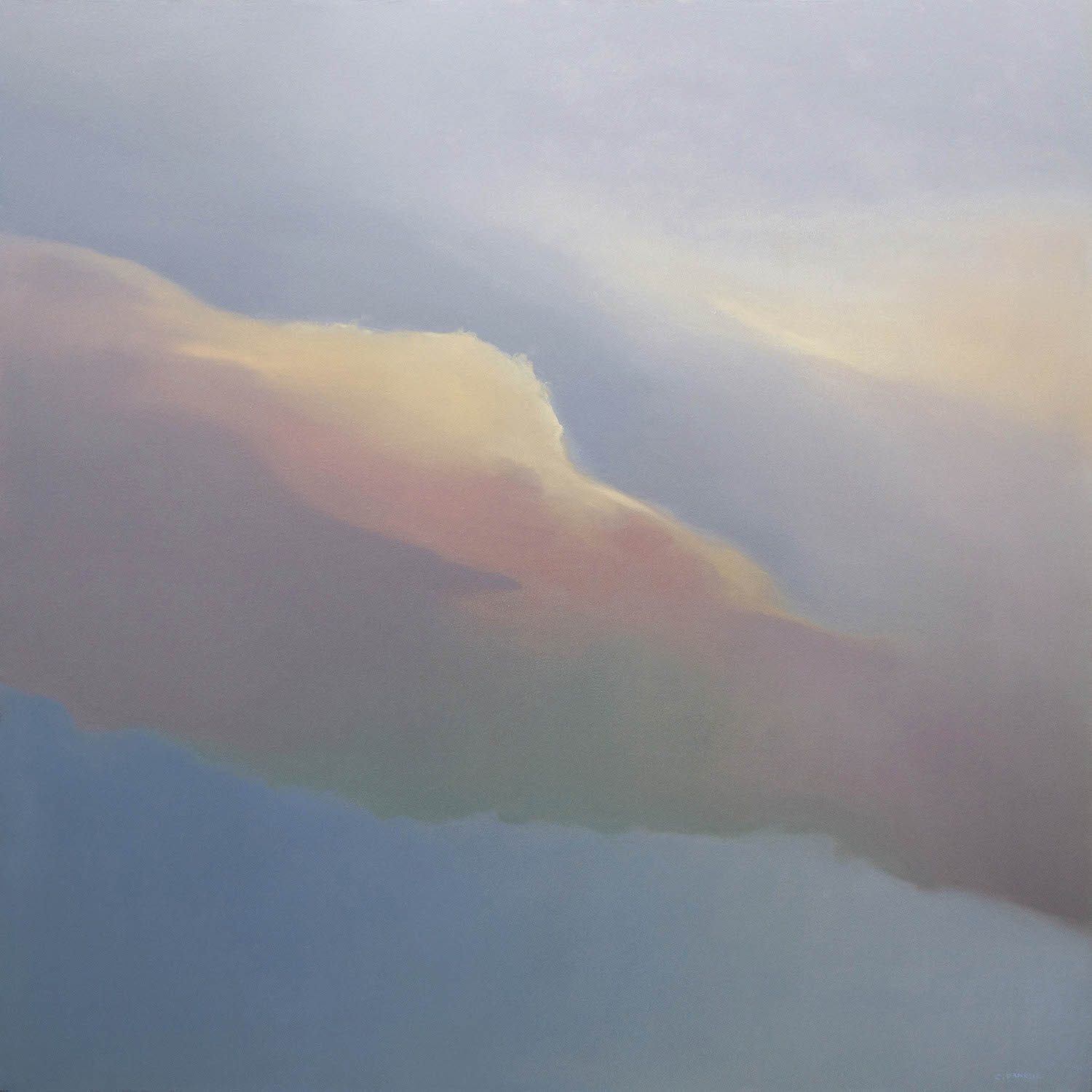 Two Clouds, 36 x 36, oil on canvas