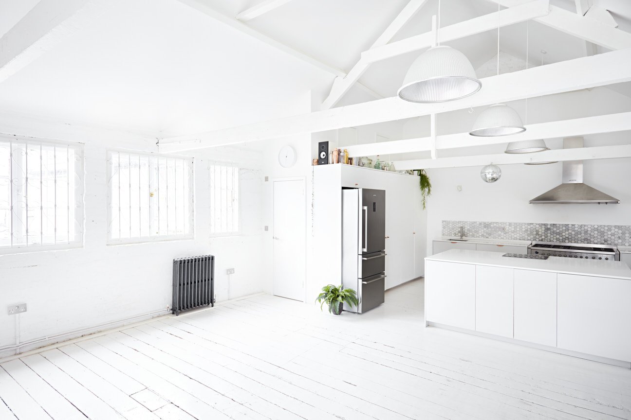Kemble House, daylight photography studio London, photography studio south London, south London food photography, loft-style photography studio, kitchen photography studio, white photography studio London
