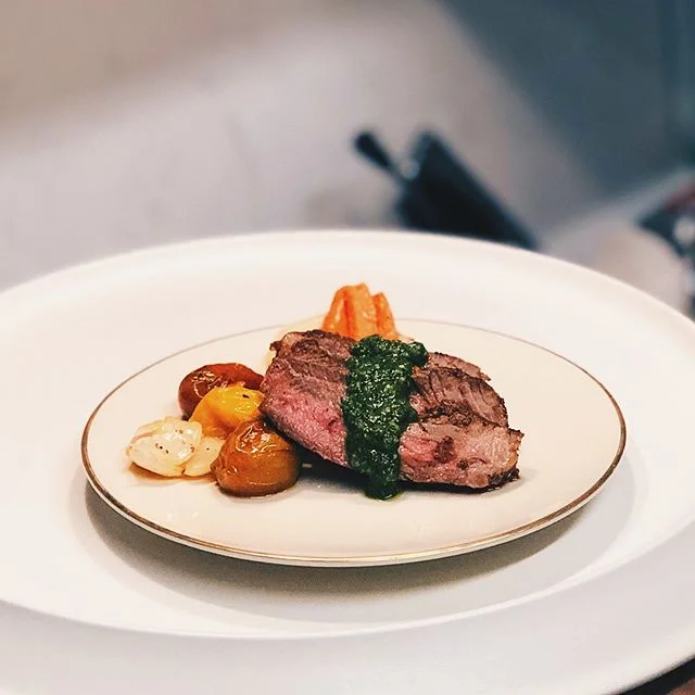 Cumin-rubbed steak with chimichurri sauce and thyme-roasted vegetable medley. .
.
.
#chimichurri #steak #vegetables #foodie #cheflife #food #foodstagram #steaknight #vsco #brooklyn
