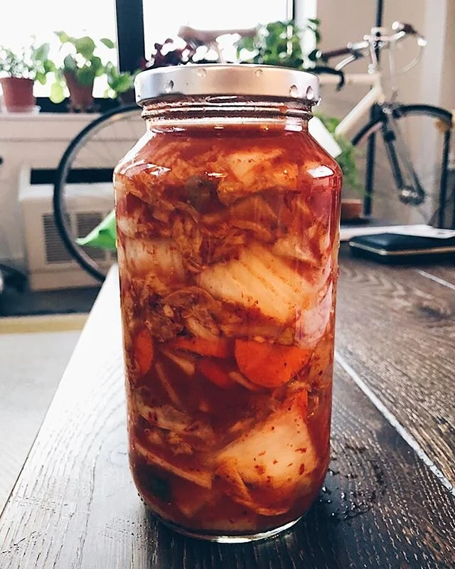 Homemade kimchi 🇰🇷
.
.
.
#kimchi #homemade #fermentation #fermentedfoods #laboroflove #foodstagram #foodie #koreanfood #instafood #brooklyn #newyork #vsco #vscocam