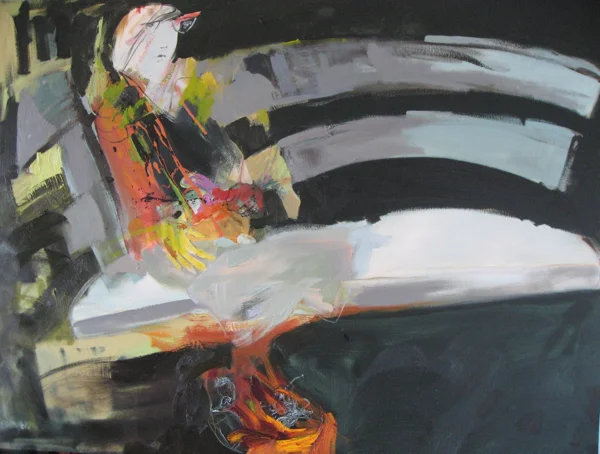 My Heart In My Middle Sure He Has Left It Black. W B Yeats. 2009. 120 x 90cm