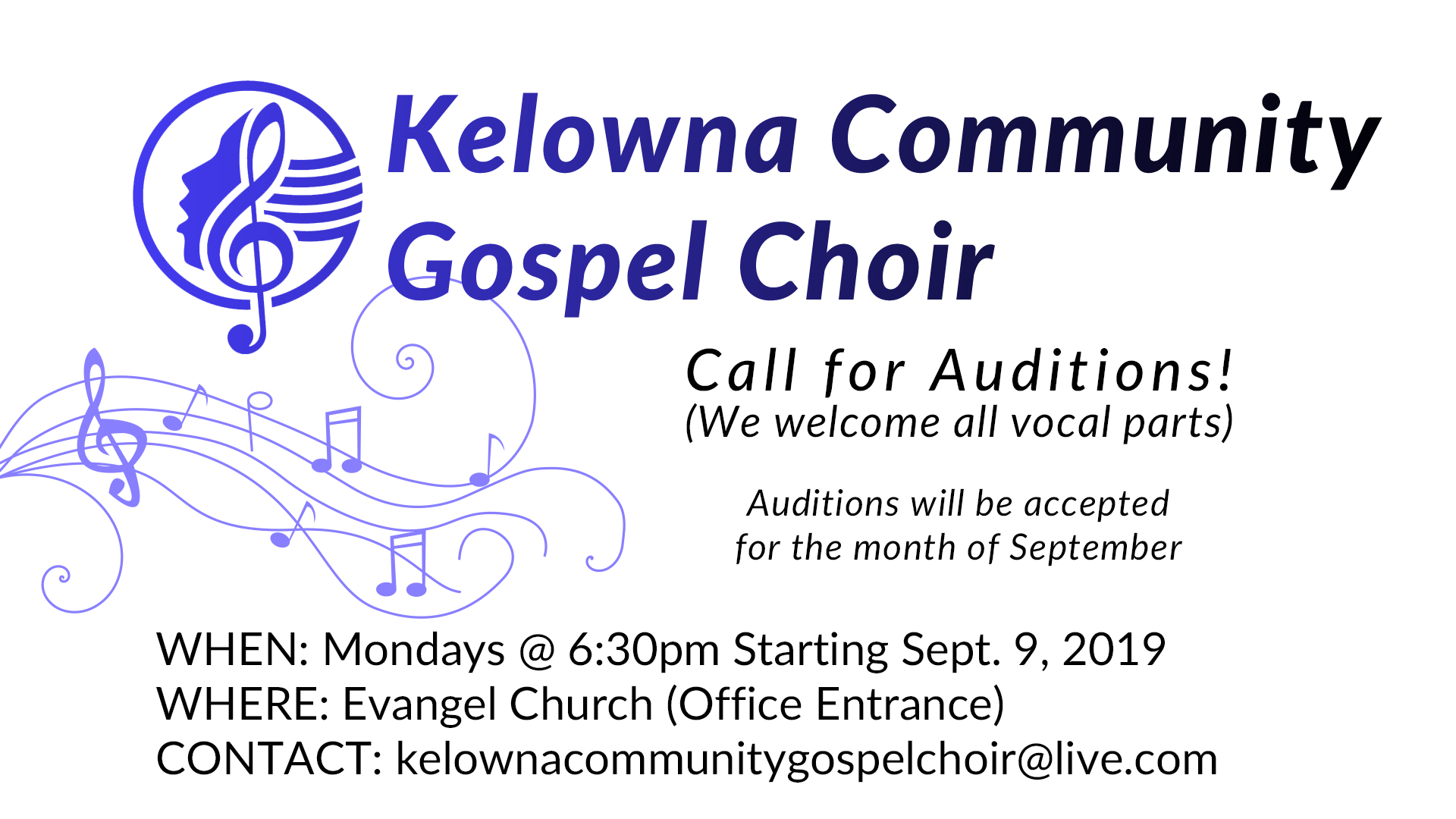 Kelowna Community Gospel Choir Auditions