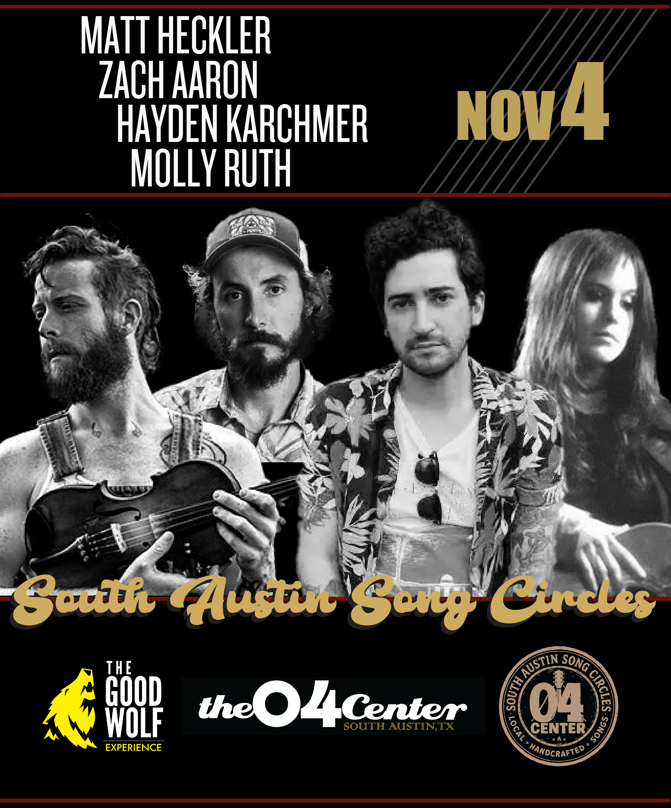 SOUTH AUSTIN SONG CIRCLE: MATT HECKLER, ZACH AARON, HAYDEN KARCHMER & MOLLY RUTH