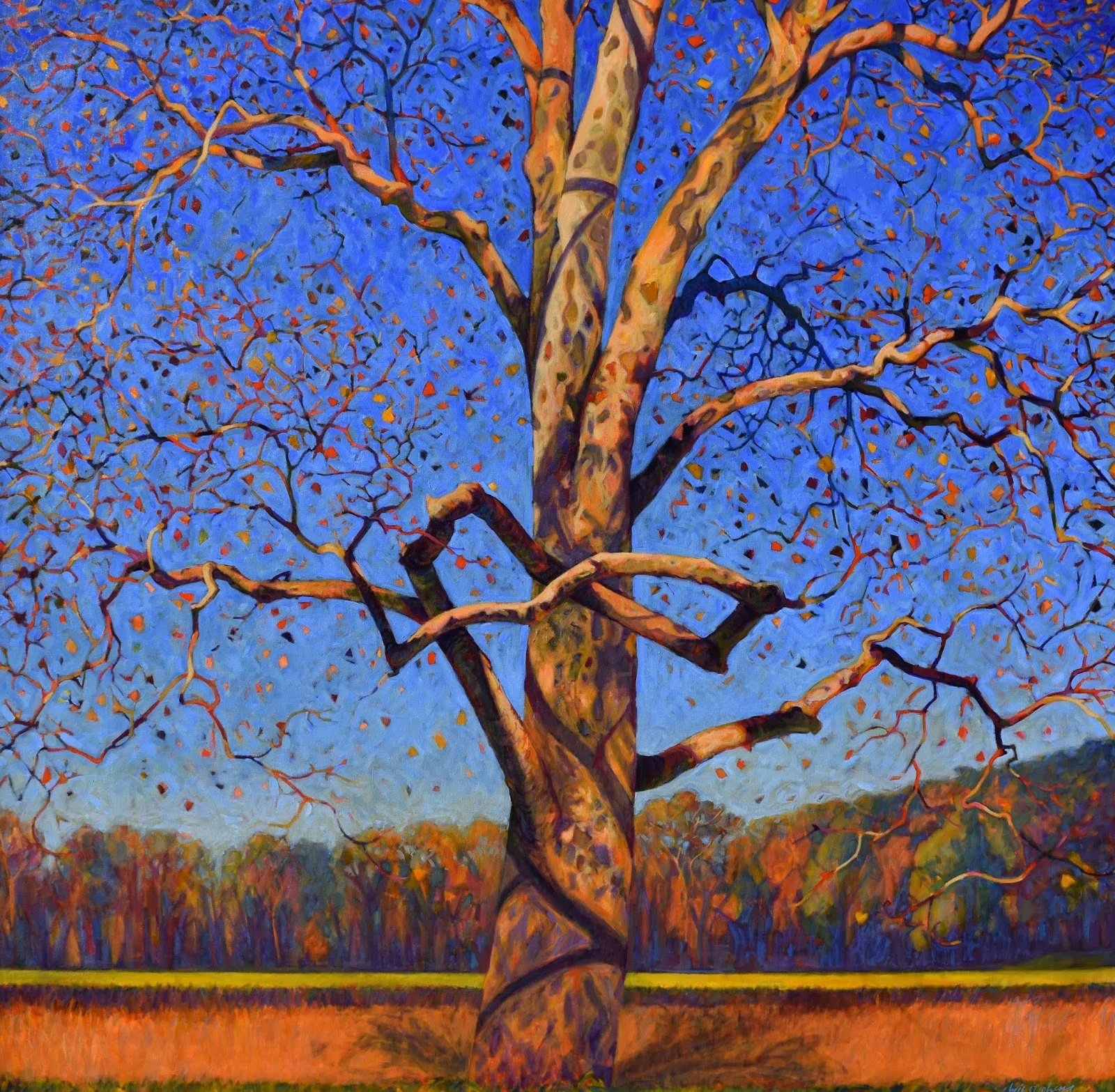 Falling 4, 60x60, 2018, Oil on Canvas - Sold