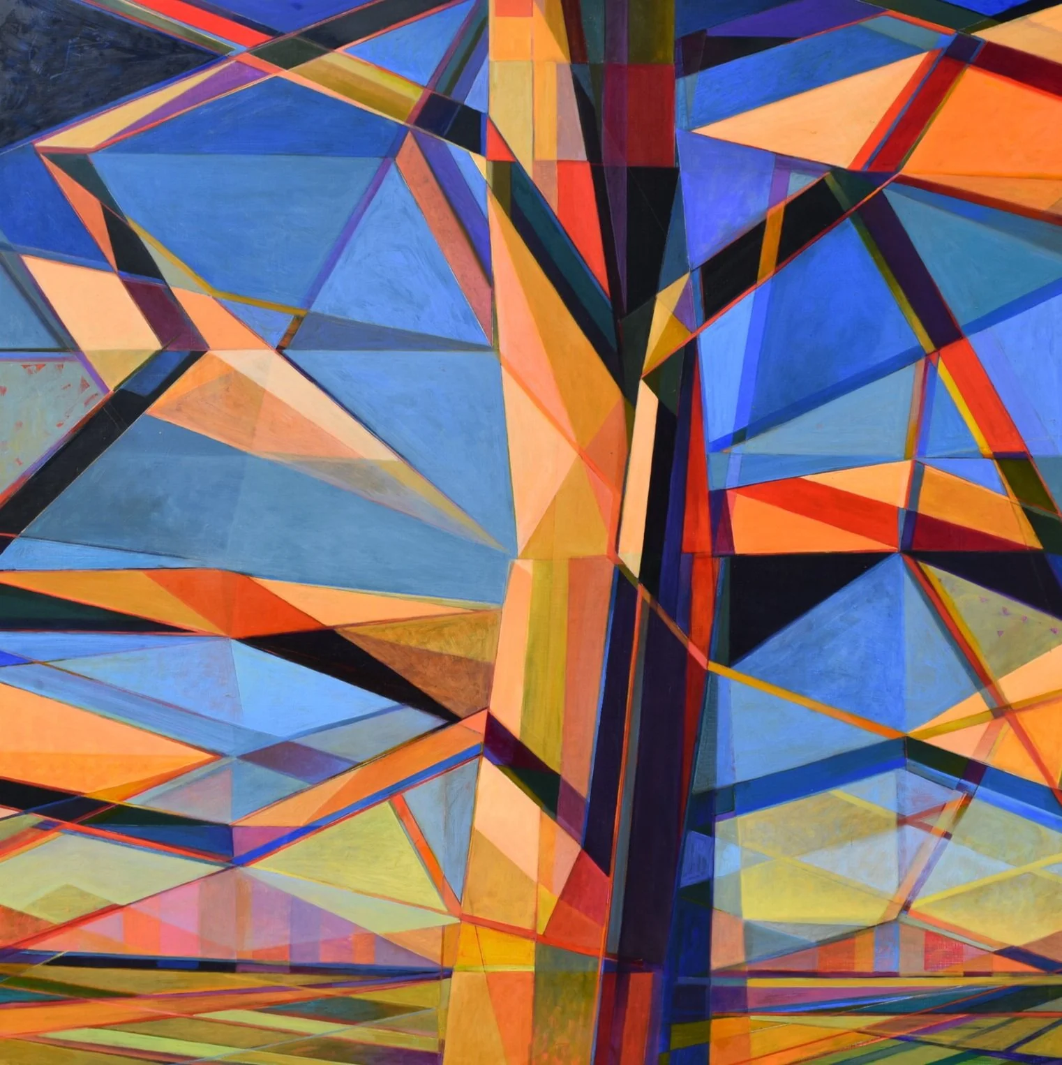 Sycamore Sightlines, 2020, 48x48, oil on panel