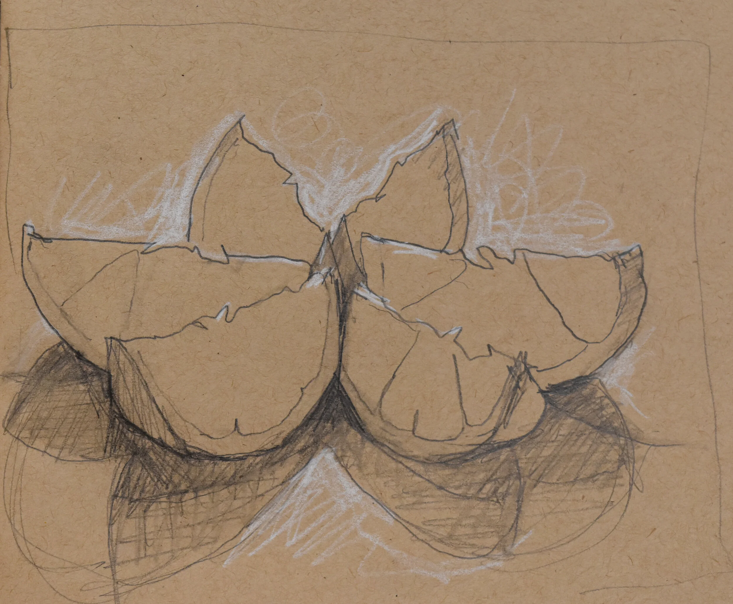 Wedges, 2012, pencil and white charcoal