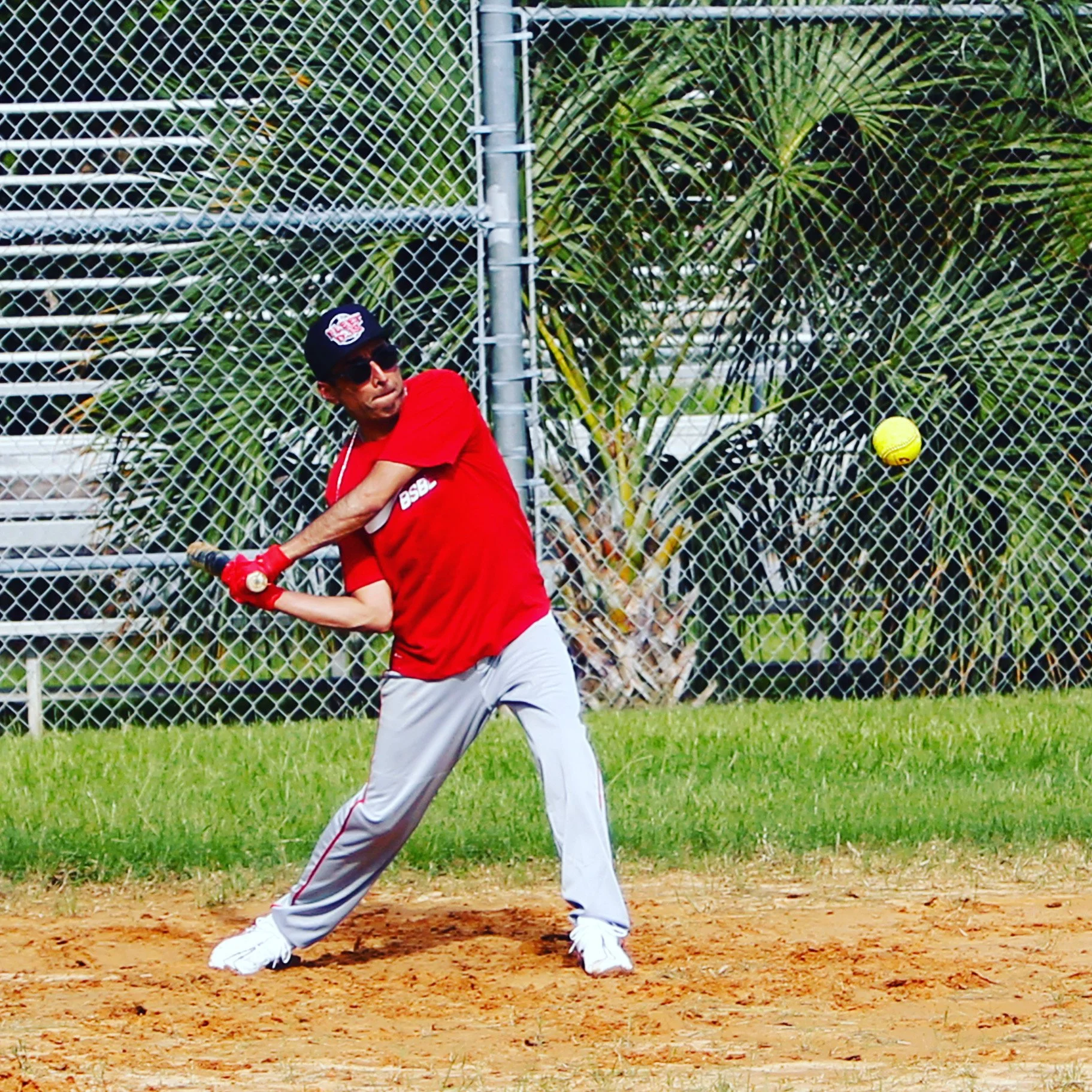 Playing Softball for Fleet DJs' Softball Game in FL