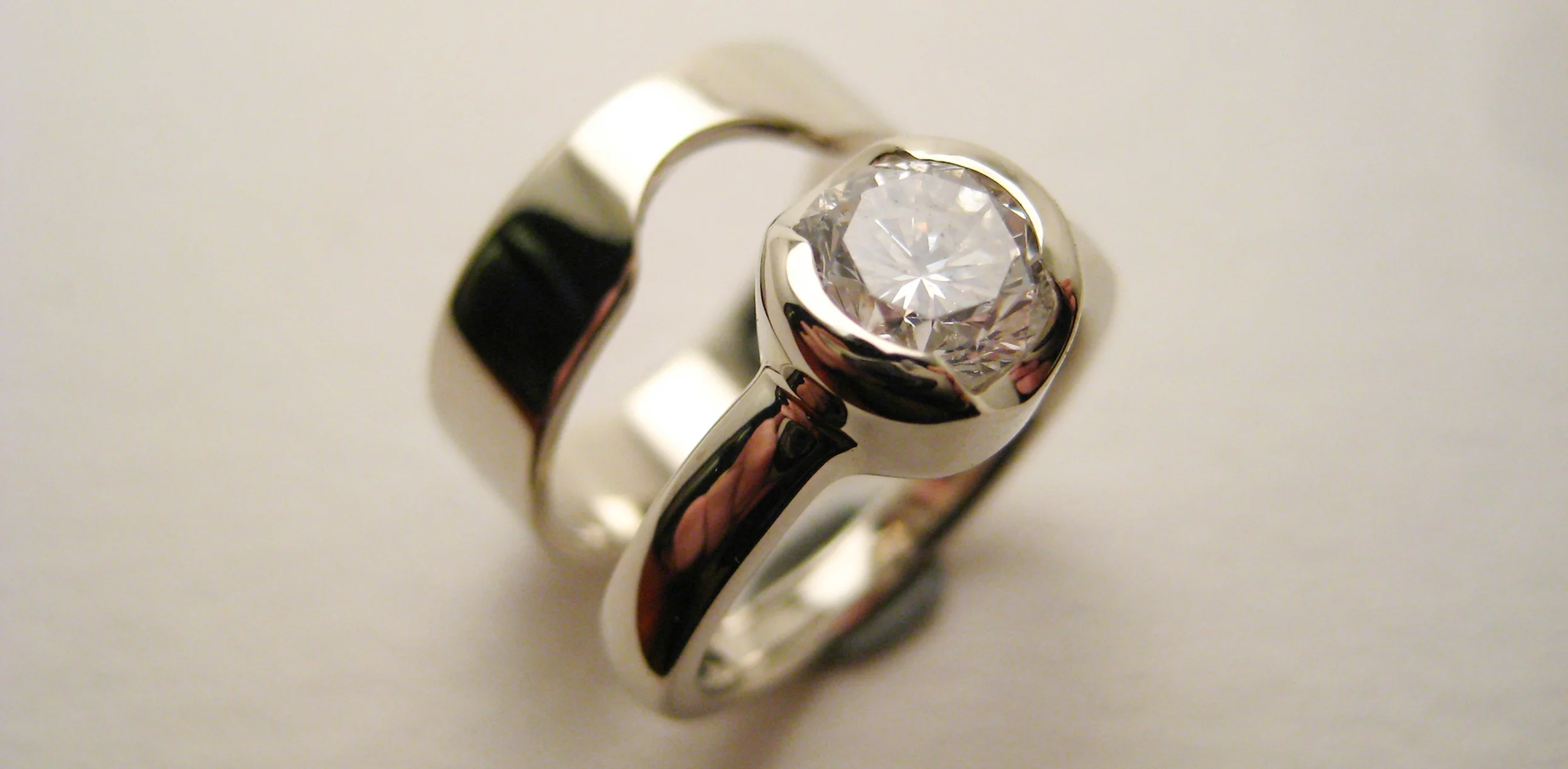 Diamond, 14k white gold