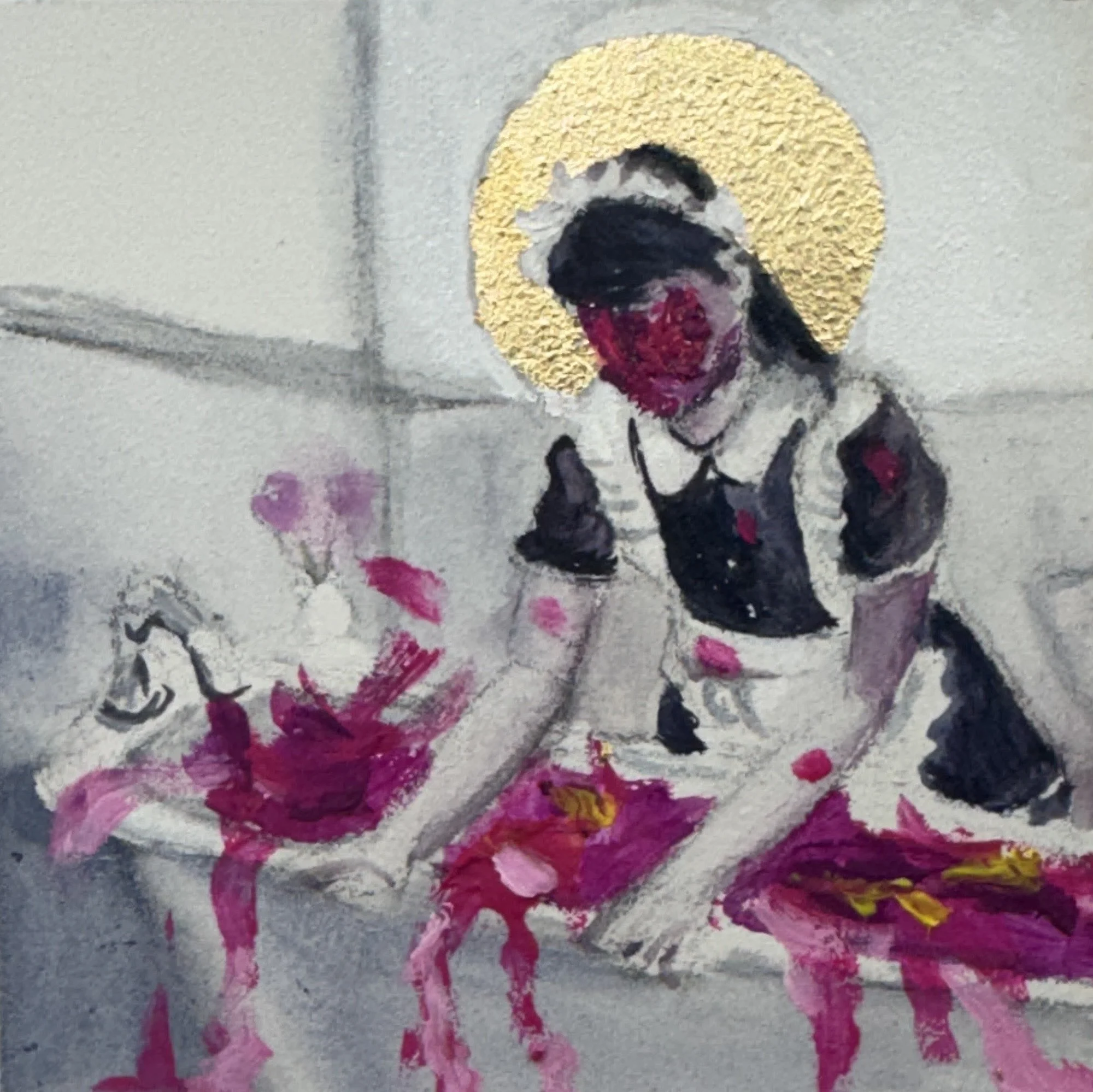  “I Drew You A Bath” oil on panel, 5 × 5 inches, 2026 