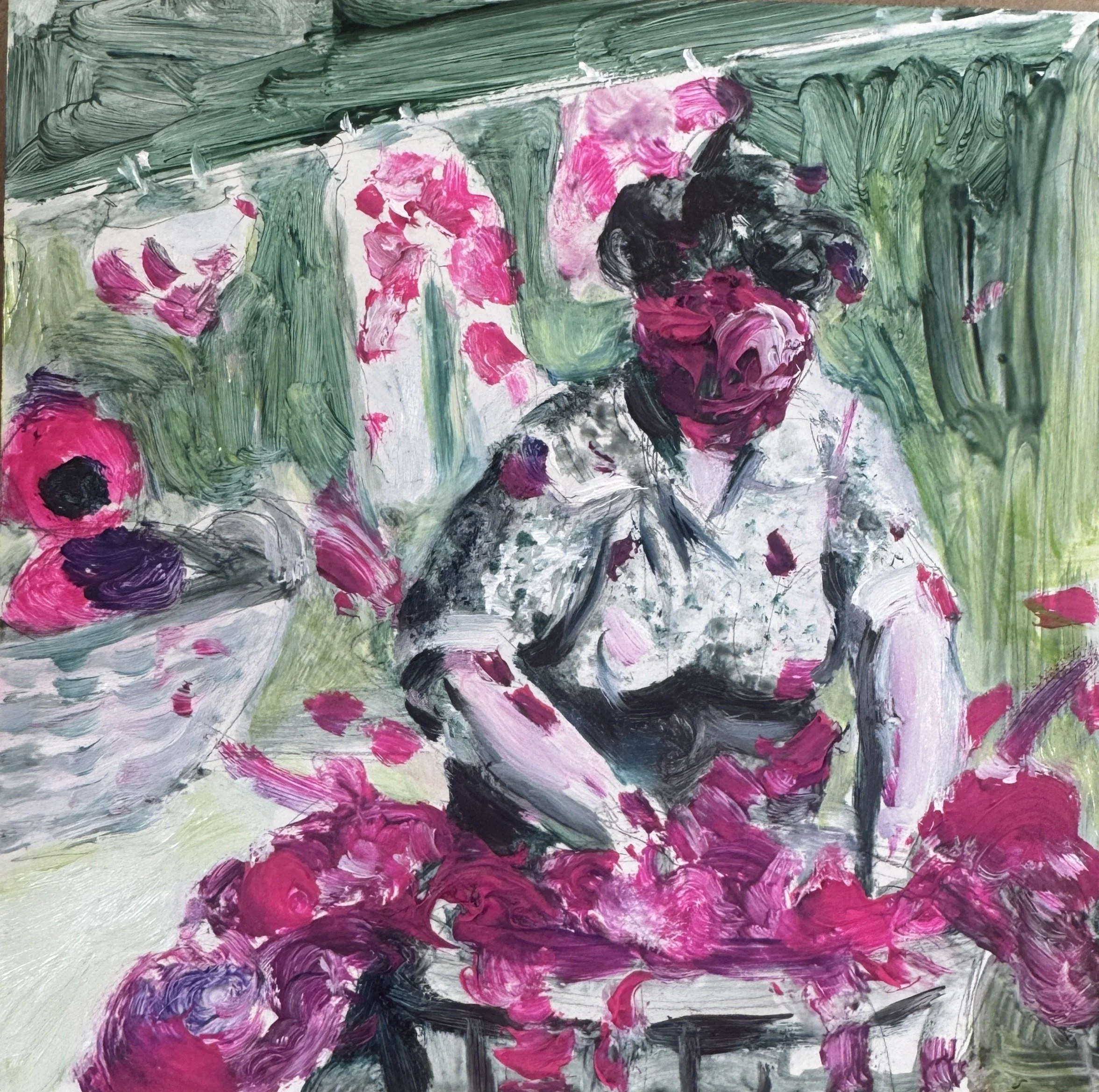  “Scrub” oil on panel, 5 × 5 inches, 2026 