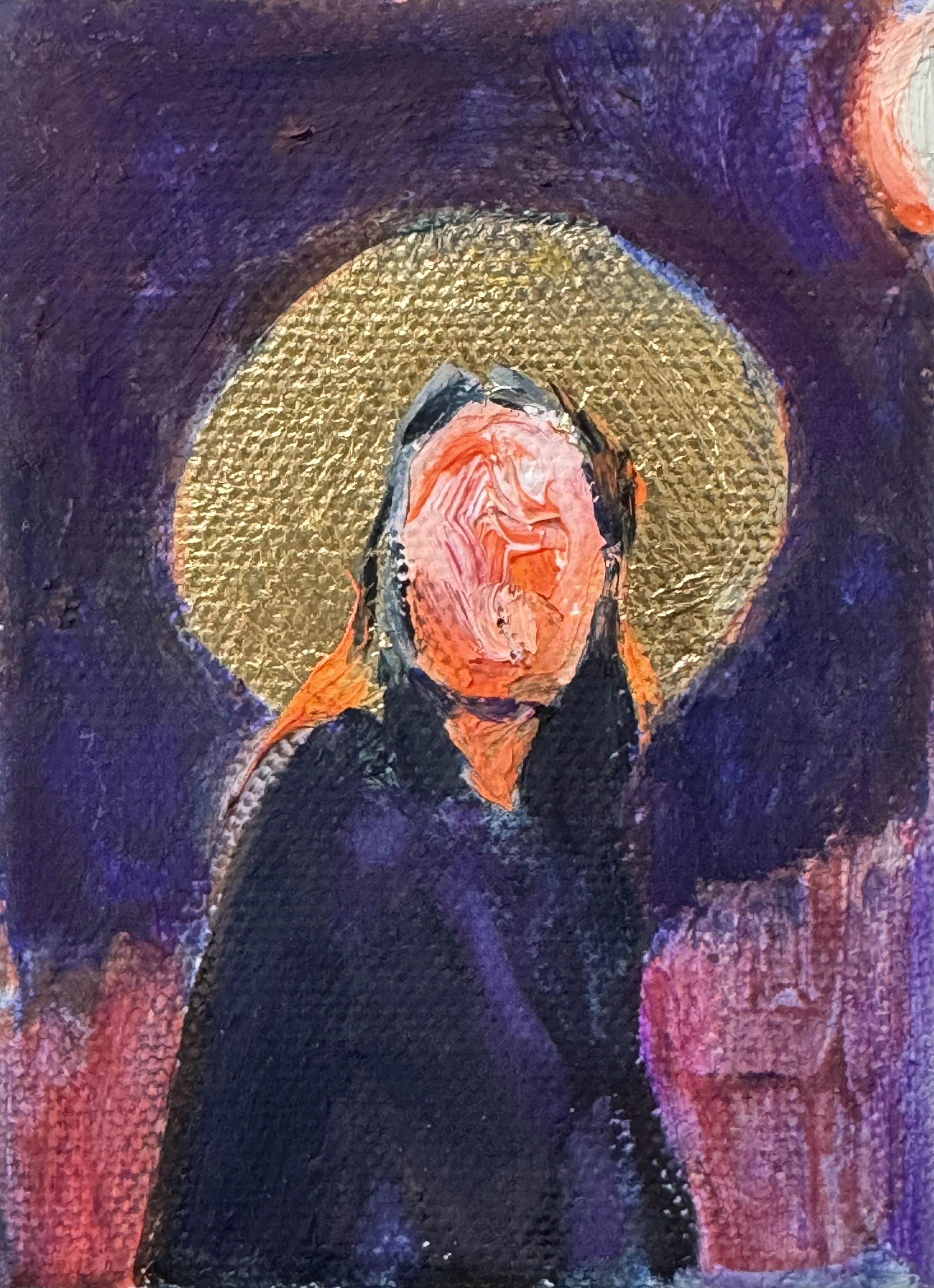  “Saint Aghastia” oil on canvas, 3 × 2 inches, 2026 