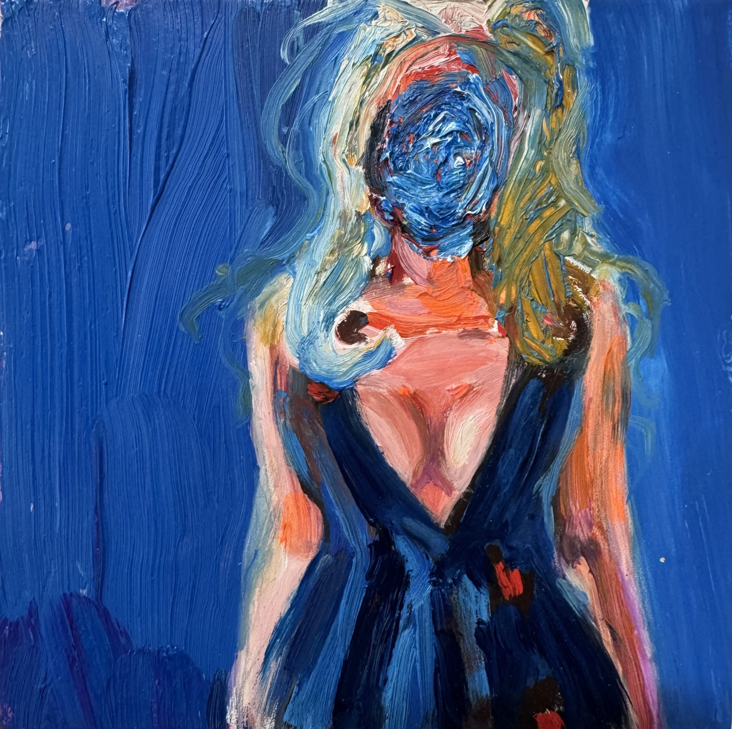  “I’ll Just Put On My Face” oil on panel, 5 × 5 inches, 2026 