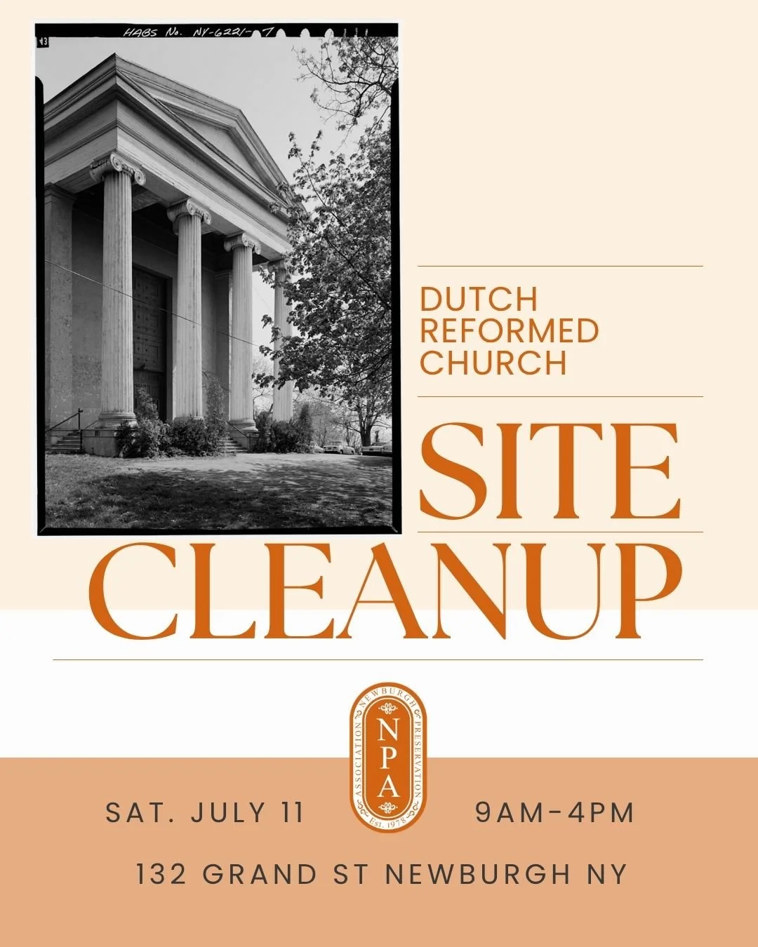 Dutch Reformed Site Cleanup Sat July 11