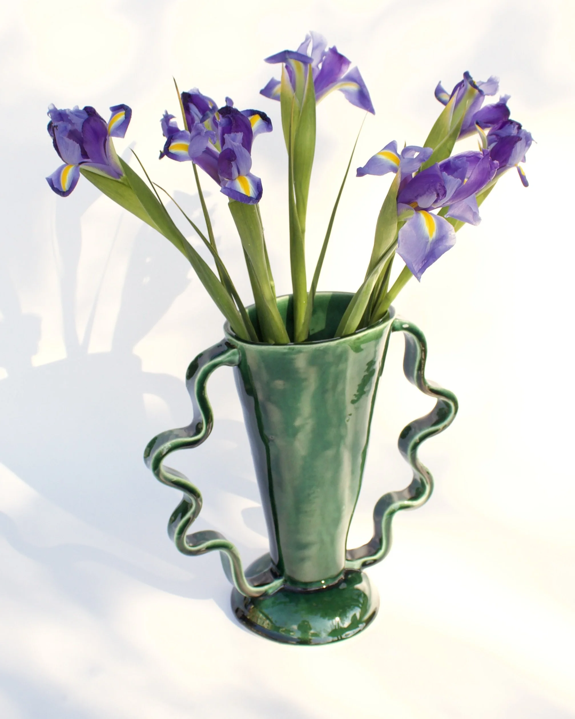 Glassy Green Stretch Vase