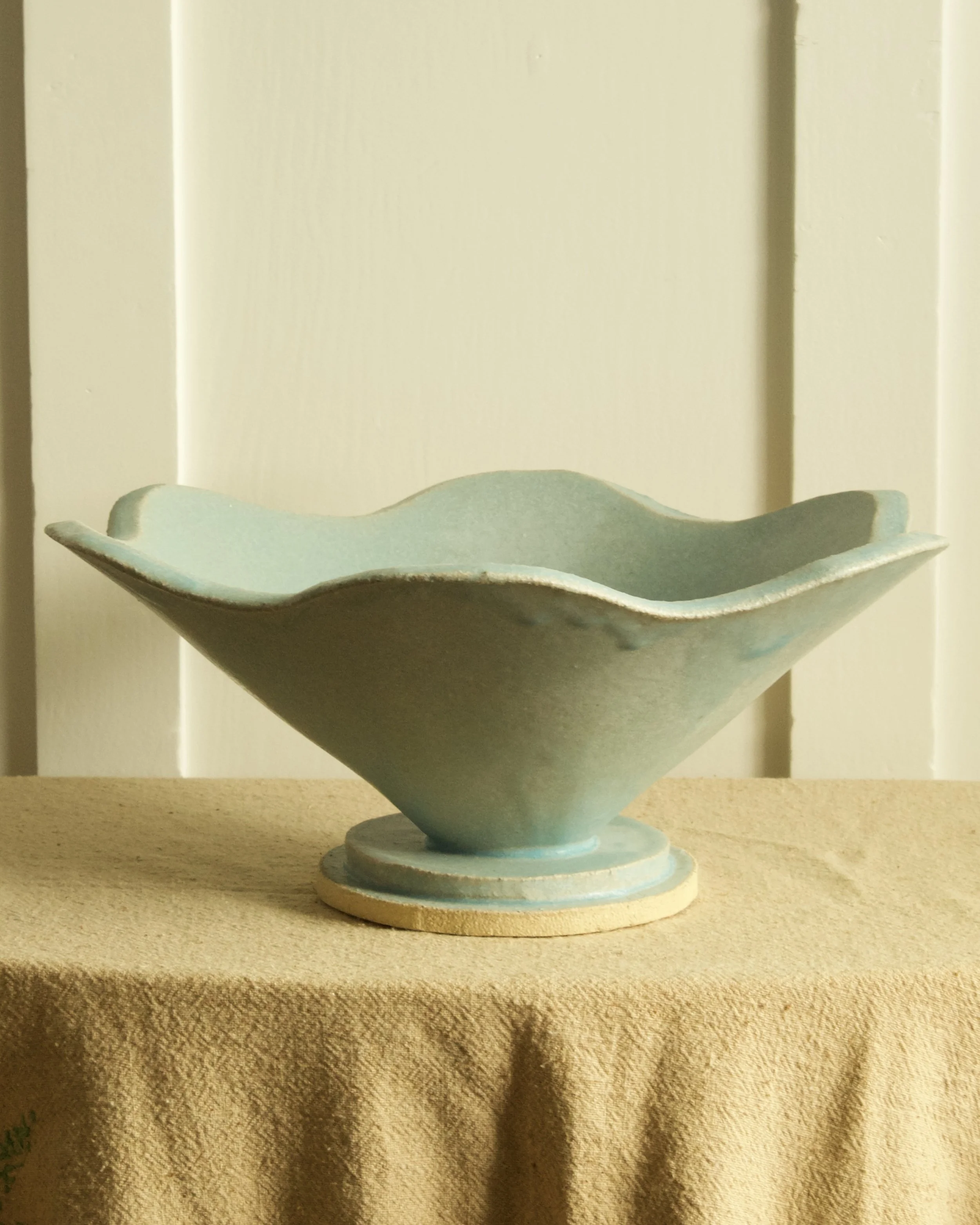 Stone Blue Scallop Bowl