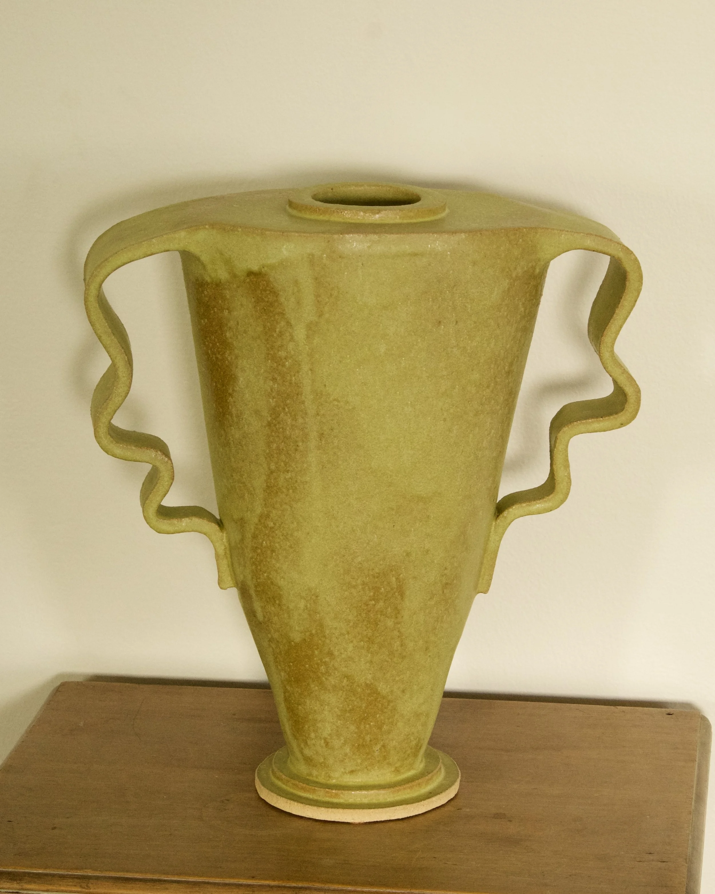 Olive Green Wedge Vase