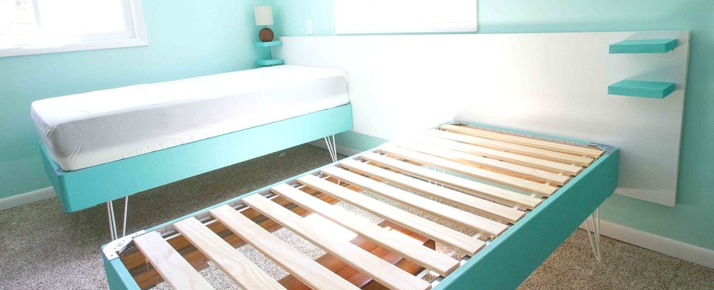 Mid Century Ikea Bed Modern, Teal Twin Bed Frame With Storage Ikea