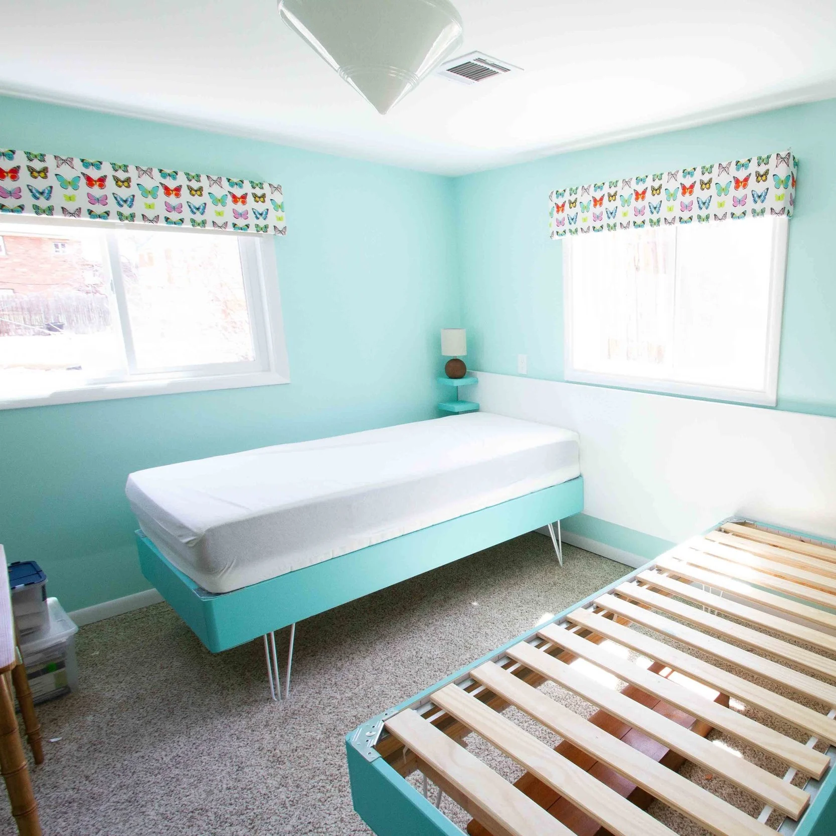 The finished valances in our Guest Room Refresh for the Spring 2019 One Room Challenge.