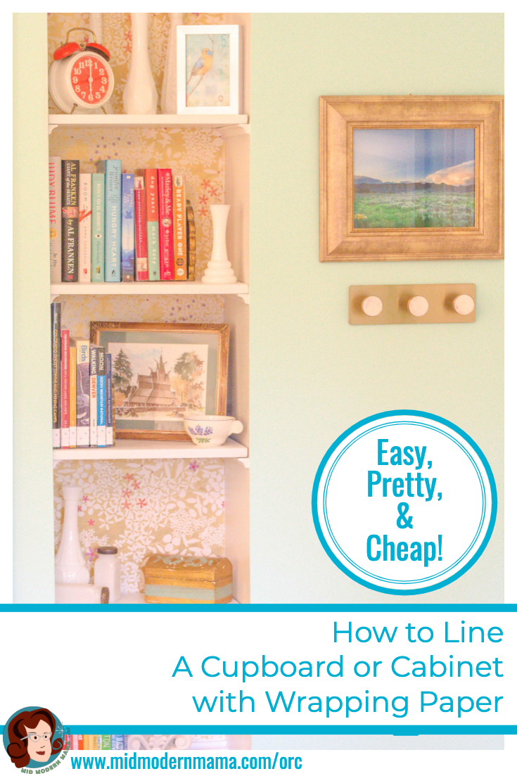 Wrapping paper can be an inexpensive and easy way to add color to cupboards or alcoves in your home. This DIY guide gives complete instructions for lining a cupboard, alcove, or even a closet with wrapping paper. This is a great alternative to paint and is particularly good for renters. Can be used on kitchen cabinets, furniture, and shelves, too.