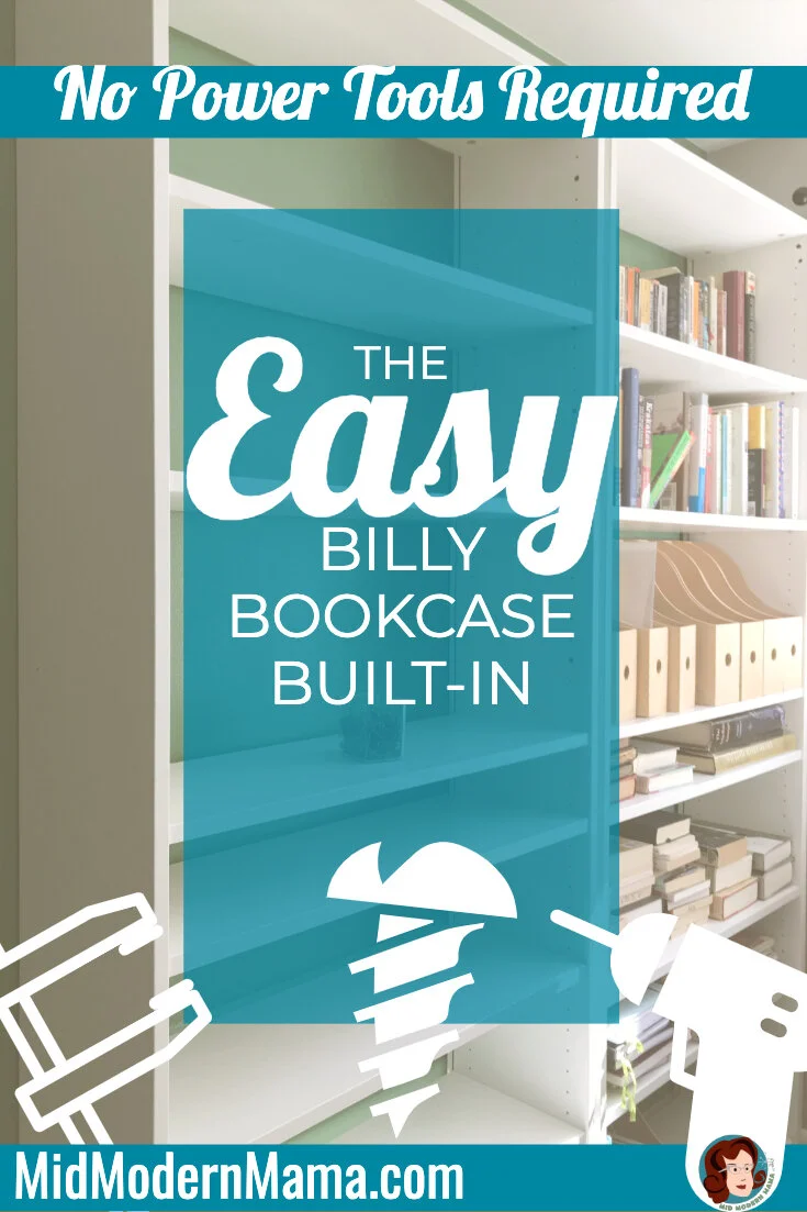 Ikea Billy Bookcase Hack Builtin — Mid Modern Mama