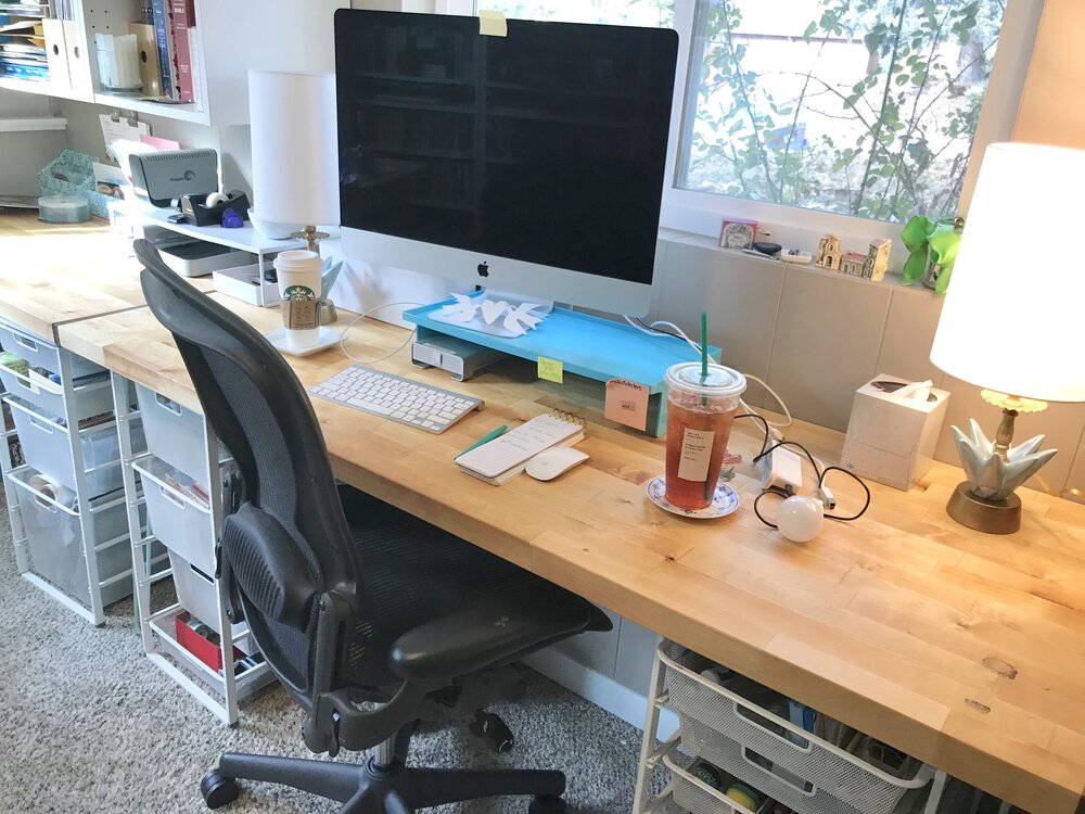 Diy Desk From A Countertop Mid, Office Desk Countertop Ideas