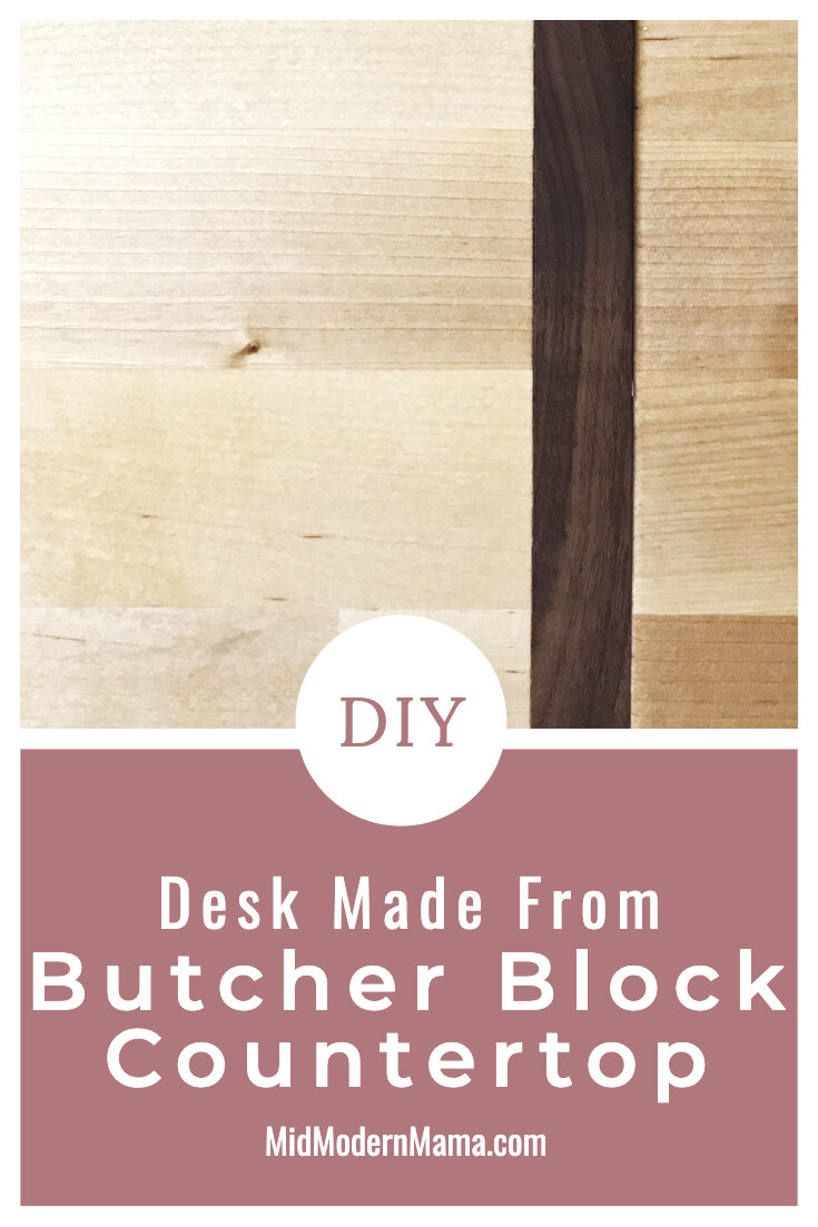 Diy Desk From A Countertop Mid Modern Mama