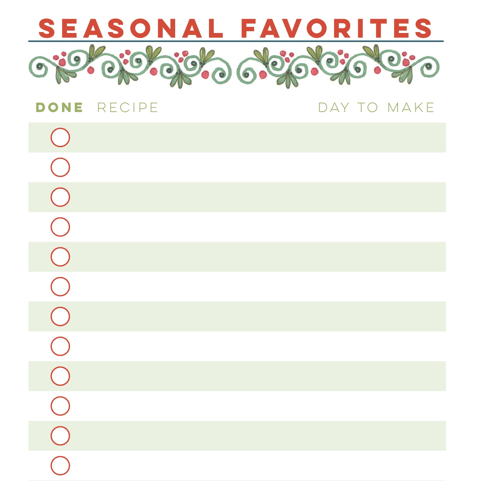 Floral Seasonal Favorites Planner | The Nice List