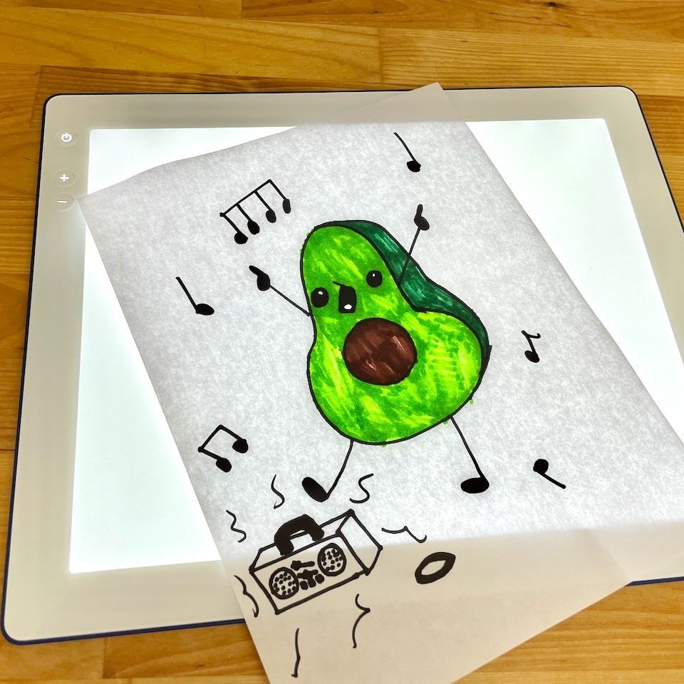 Using the Cricut Bright Pad Go to Trace // Child's drawing on a