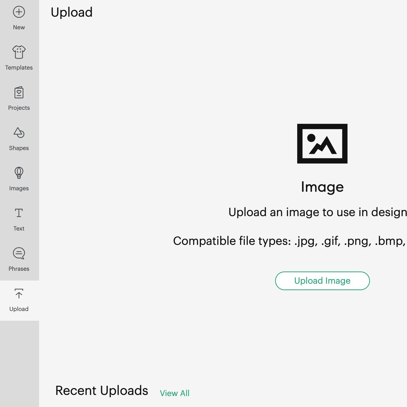 Upload the Image in Design Space
