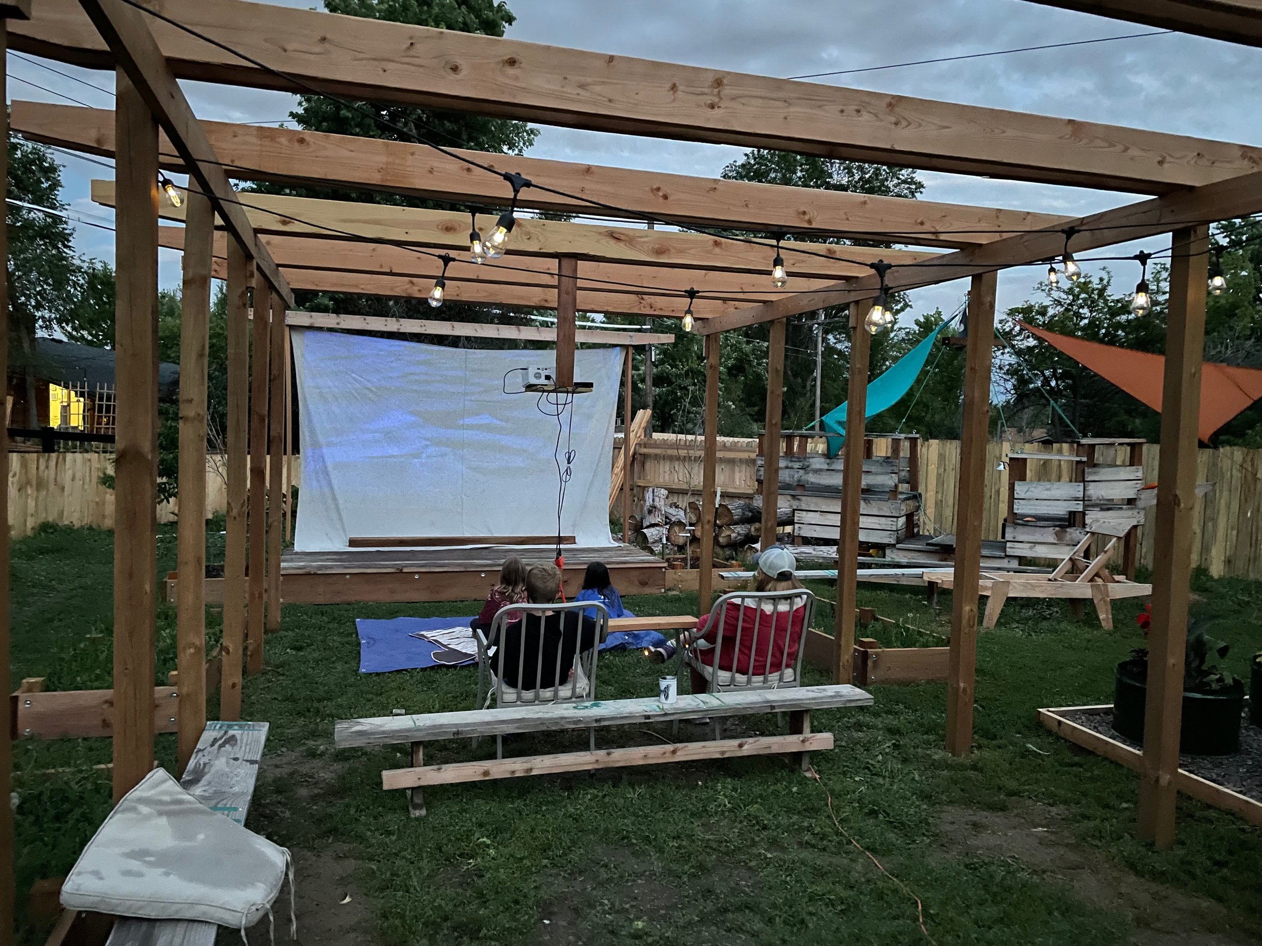 Movie Night in the Shade House