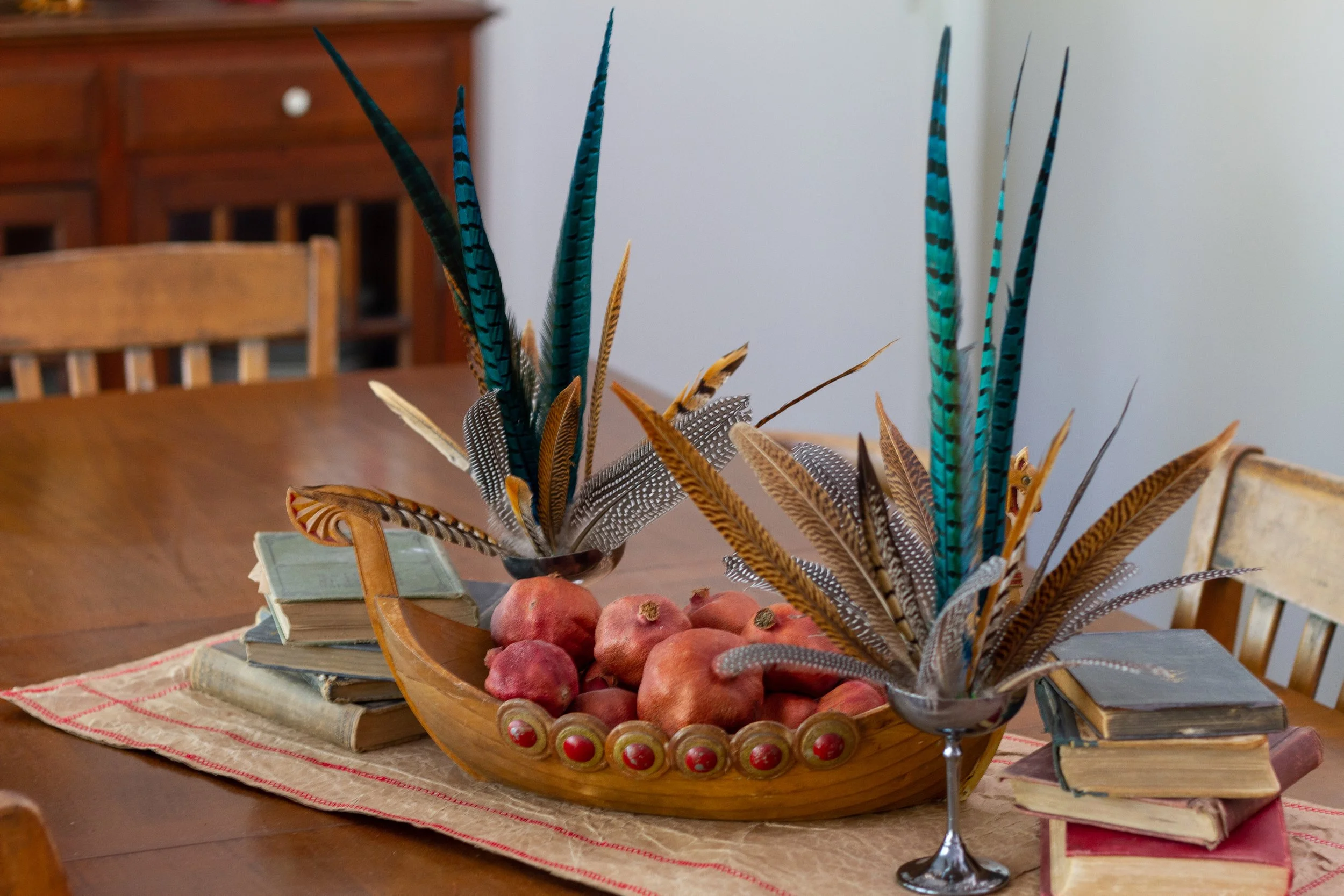 DIY Fall Feather Centerpieces