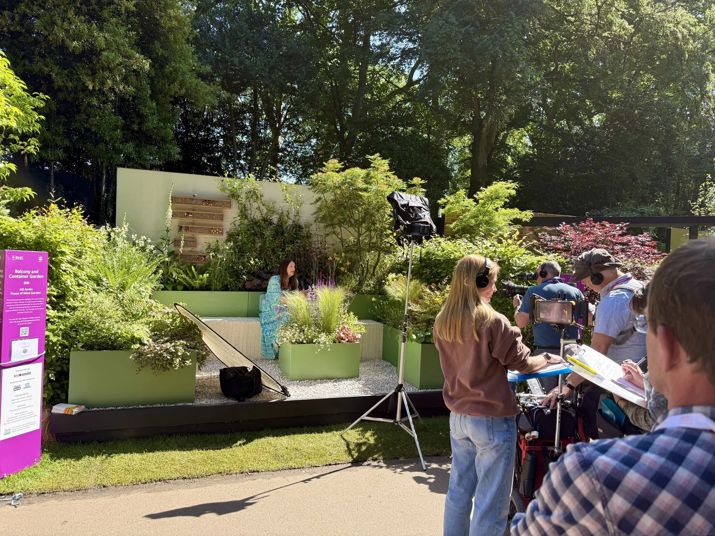 Rachel De Thame at work in a balcony garden.