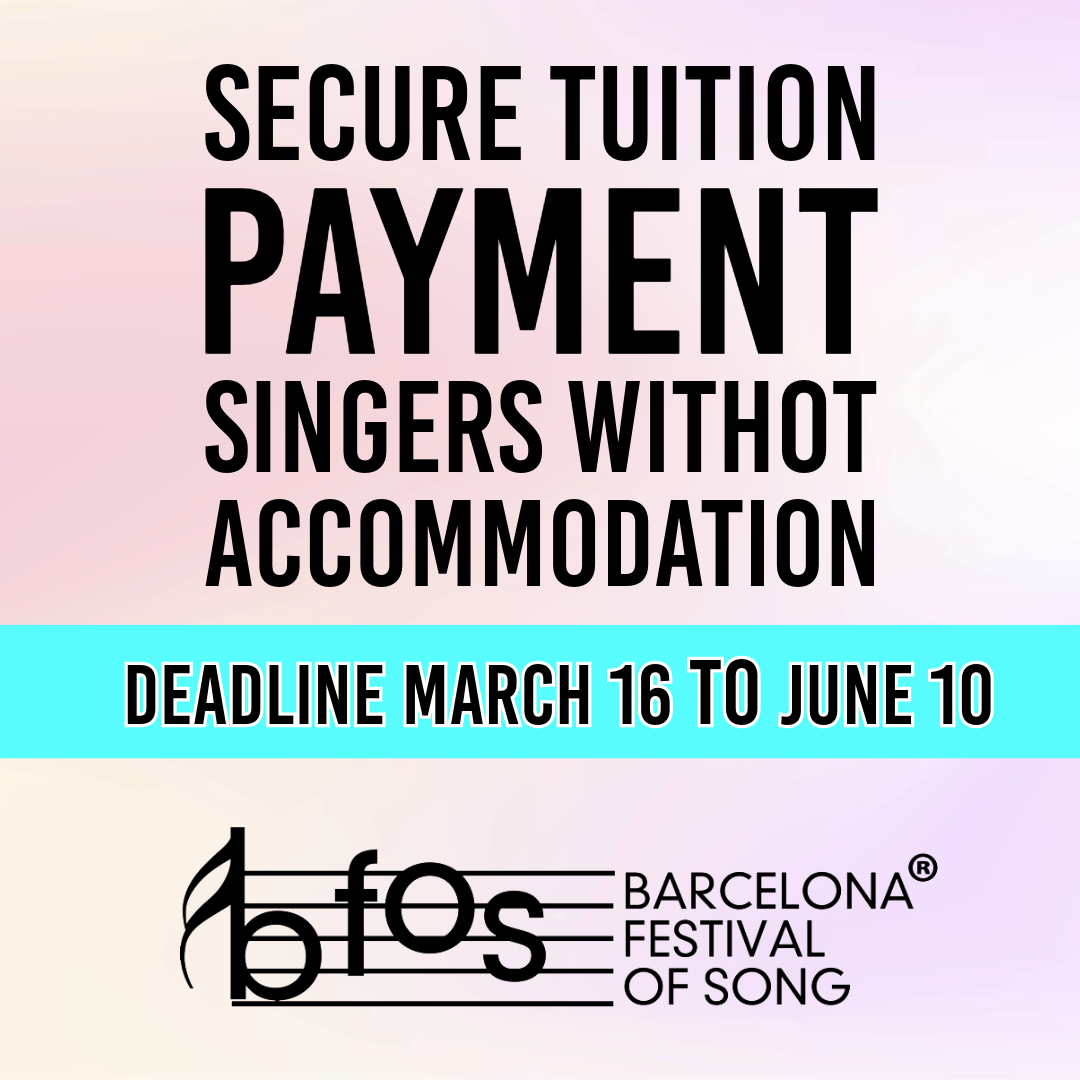 Singers WITHOUT accommodation. March 16 and June 10th, 2024